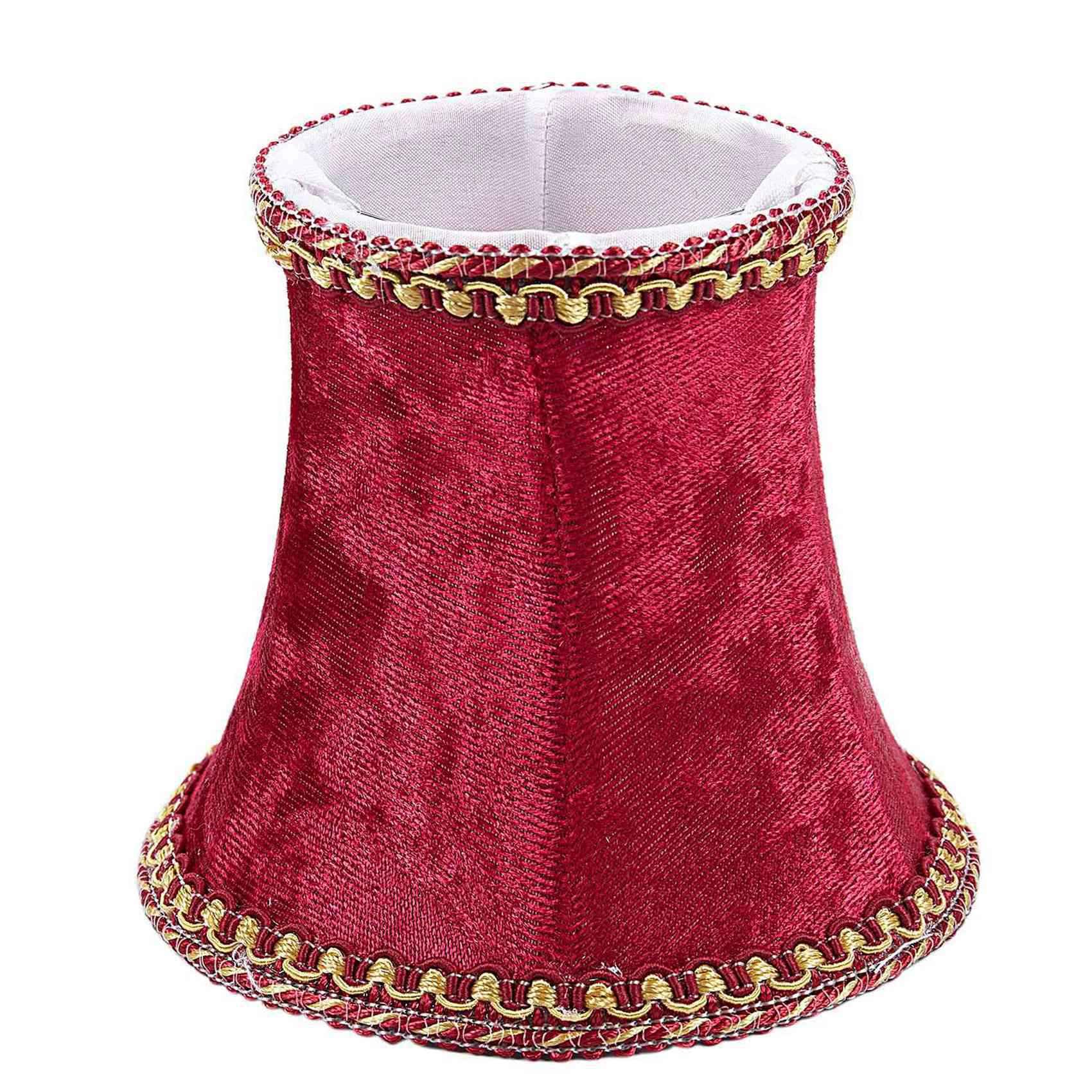 6X Fabric Clip sur Abat-Jour, Abat-Jour Fait à la Main E14 pour Lampe de Applique Murale de Style Européen Moderne Lampe à Bougie, Lampe de Table à Décor en Flanelle Bleue(Rouge)