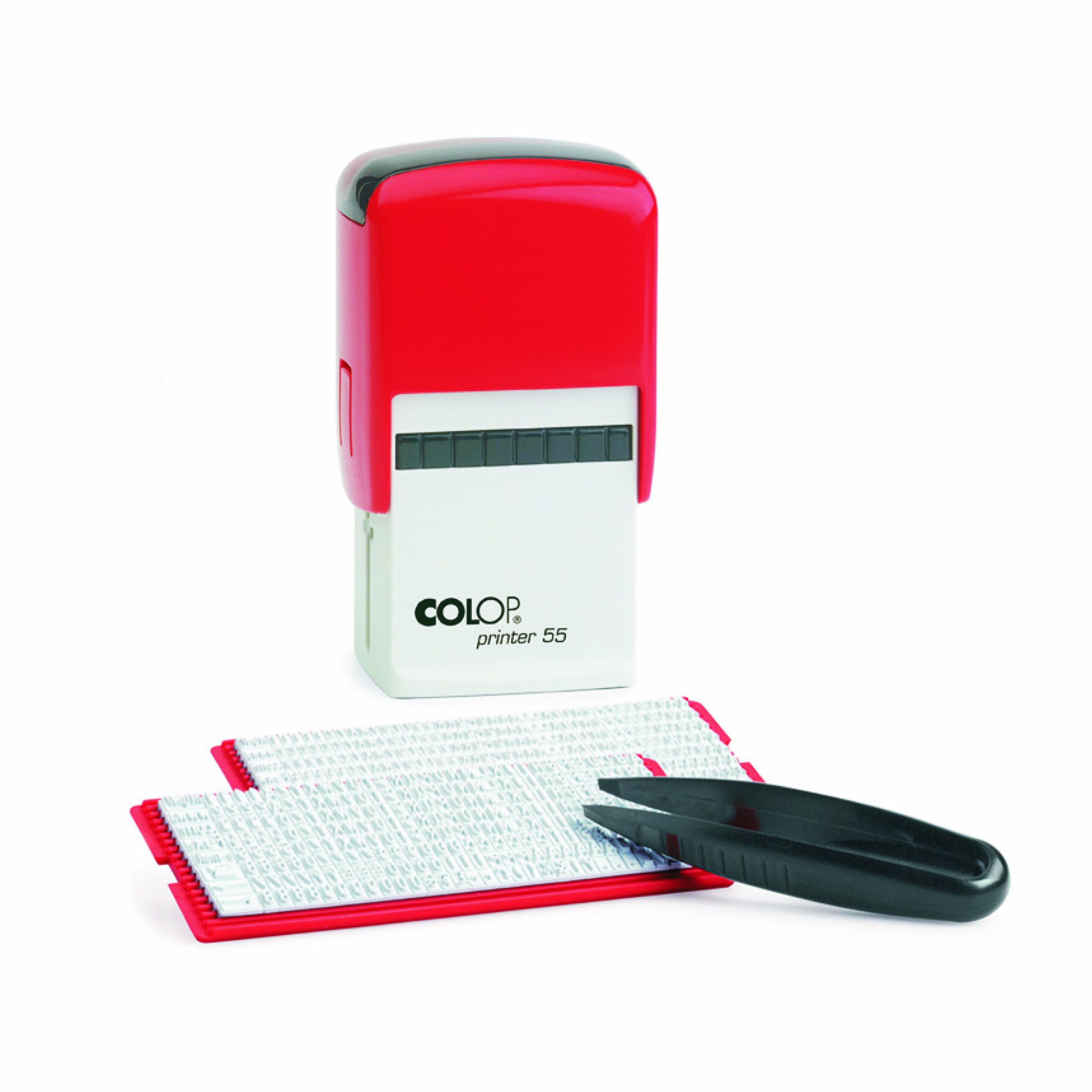 Colop Réf 11518030 Printer 55 Tampon encreur personnalisé avec cassette d'encrage 8 lignes Noir 60 x 40 mm