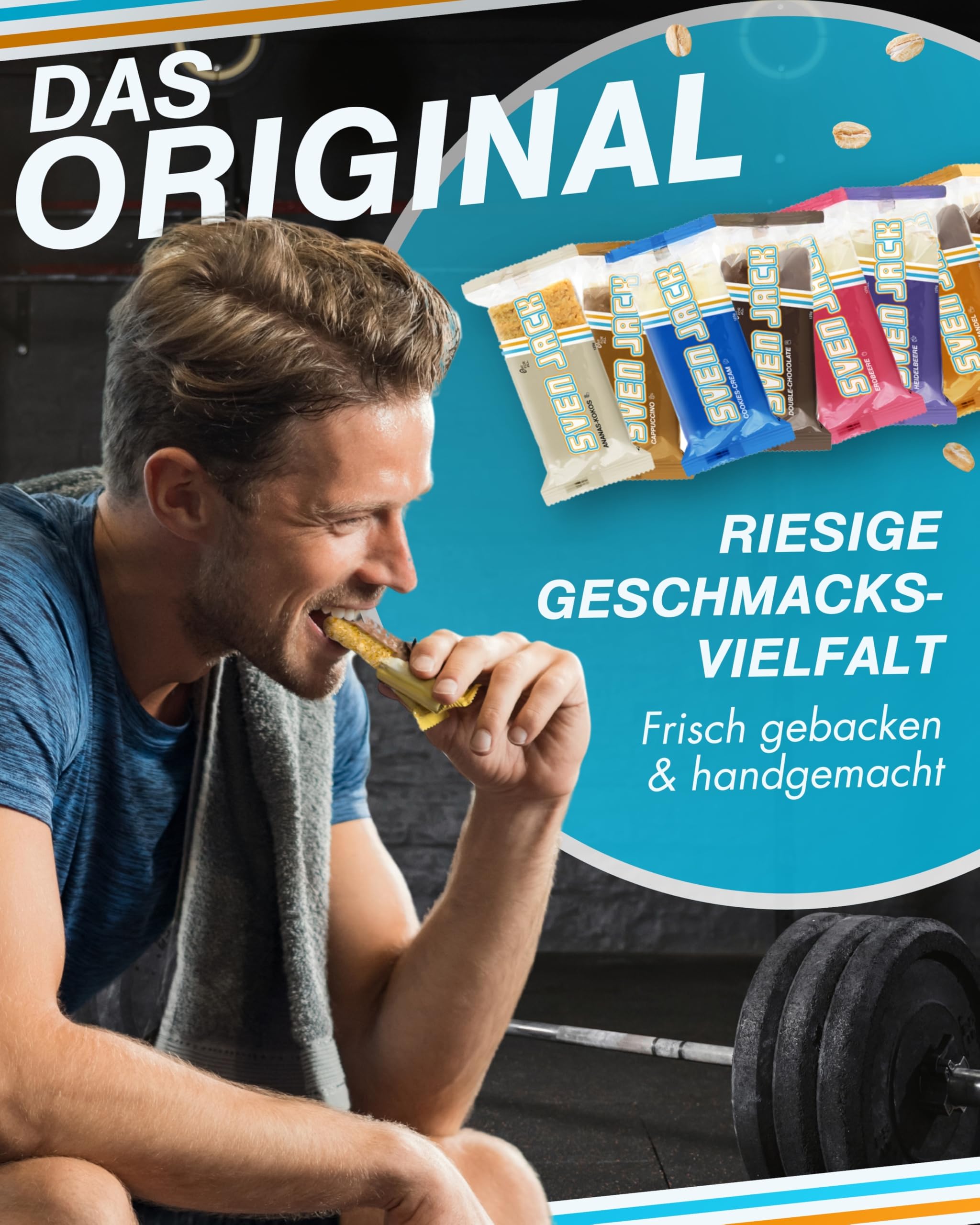 Sven Jack (Energy Cake) Haferriegel Zero Original 20x 65g | Haferflocken Riegel Original I Energieriegel ohne Zucker & Palmöl I Vegane Haferriegel I No added sugar I Kalorien Riegel I Müsliriegel