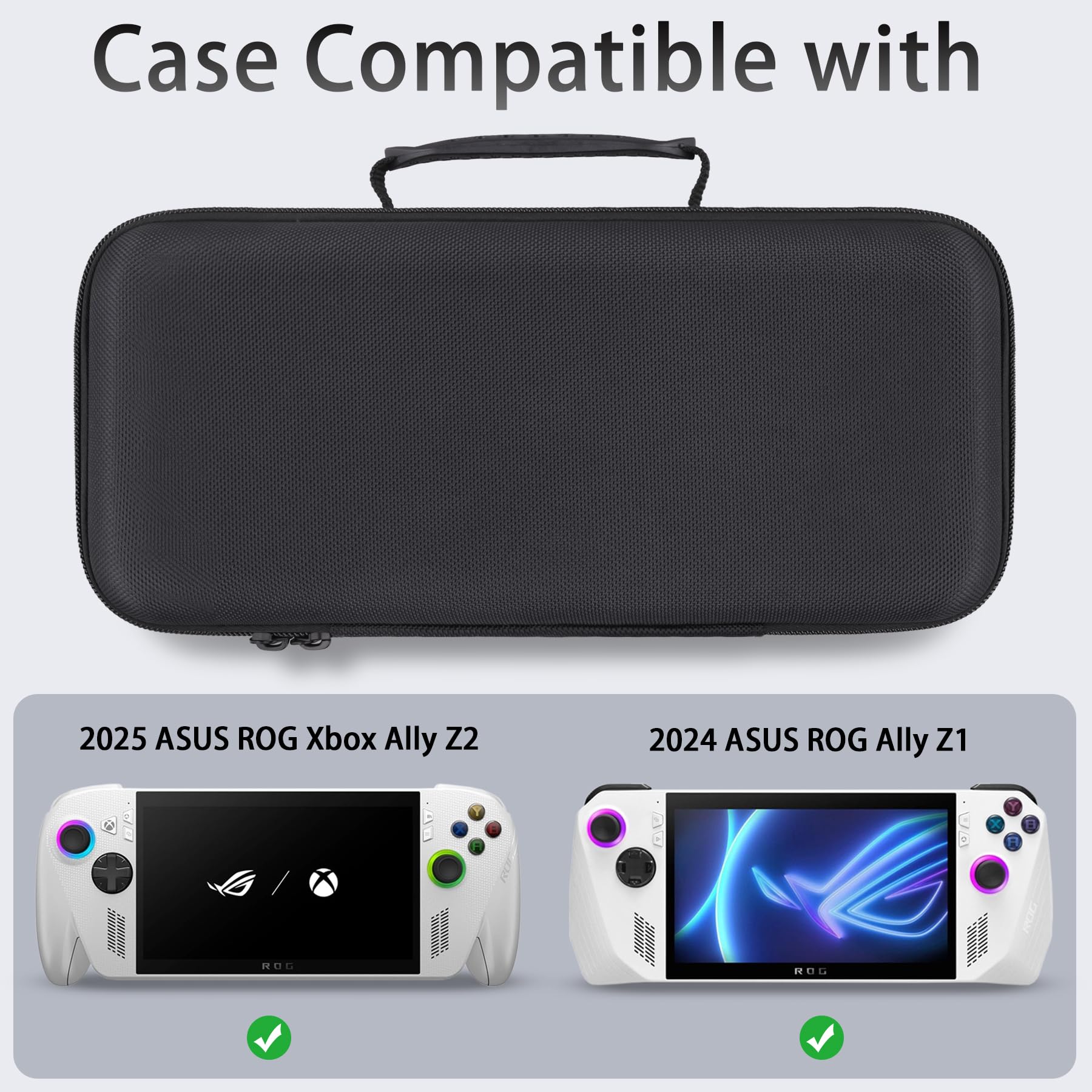 co2CREA Dur Étui de Voyage Rigide Housse Cas Coque pour ASUS Rog Ally/ASUS Rog Ally x 2024 Gaming et Ses Accessoires(boîte Seule,Case Only)