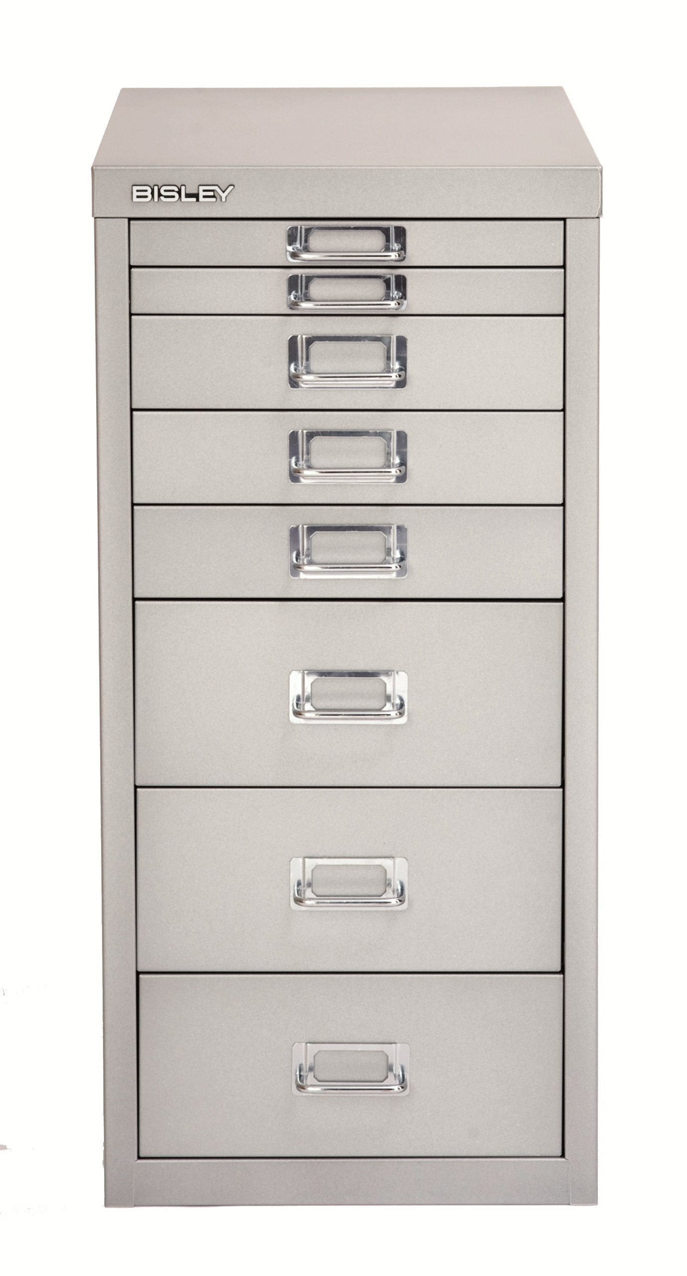 BISLEY MultiDrawer, Serie 29, DIN A4, 8 cassetti, Metallo, 355 Argento, 38 x 27.9 x 59 cm