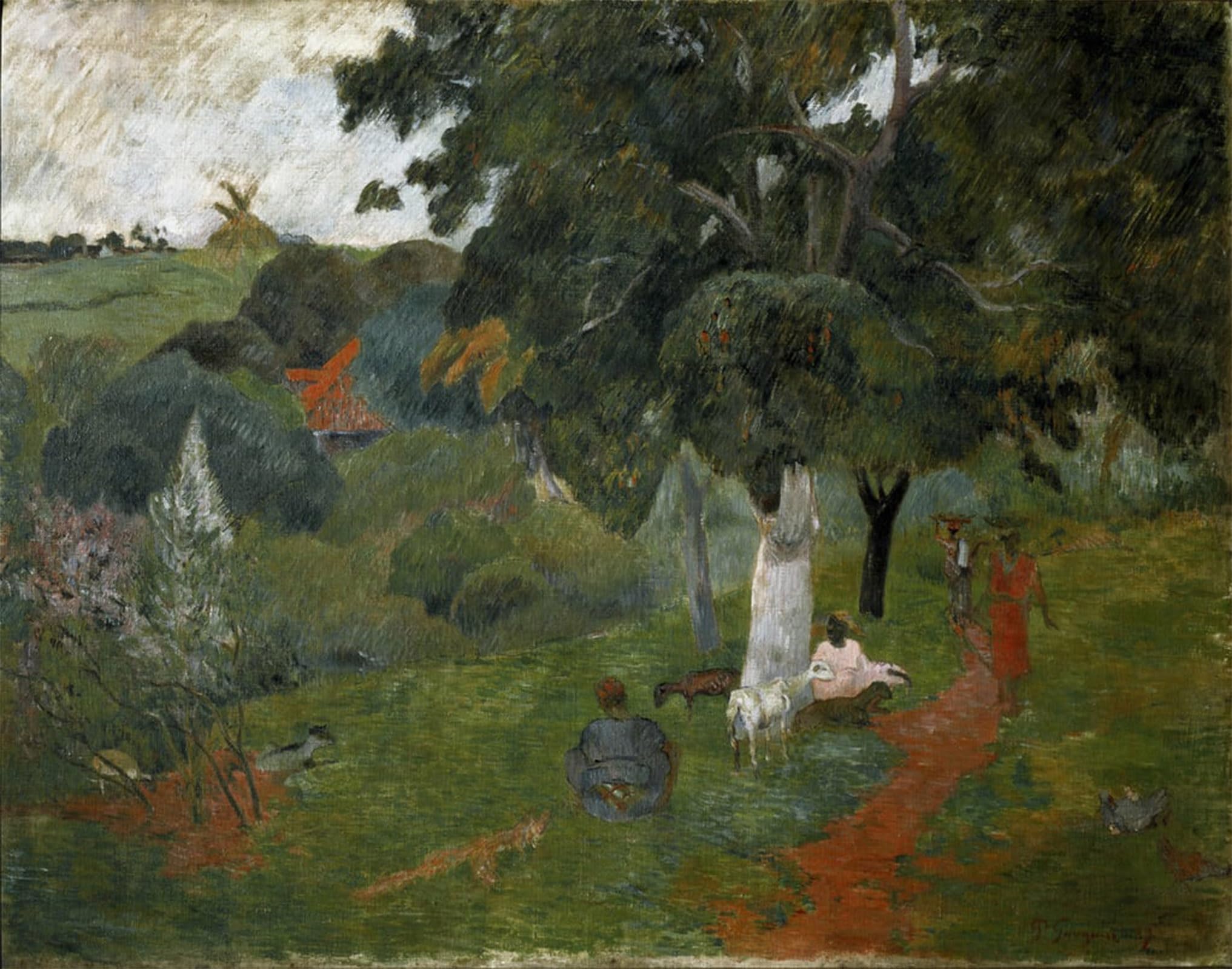 ARTXLXXBN Famous Painting Canvas Artwork Graffiti Print Coming and Going Martinique by Paul Gauguin Portrait Canvas Image for Home Decor 60x90cm