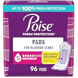 Incontinence & Postpartum Pads for Bladder Leaks&comma; 5 Drop Maximum Absorbency&comma; Regular Length&comma; 96 Count&comma; Packaging May Vary