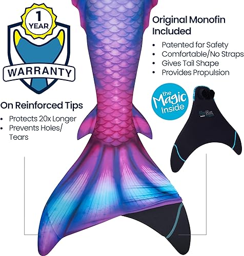 Miniatura 2 de Fin Fun Atlantis Mermaid Tail for Swimming, Monofin Included - Adult & Teen Sizes