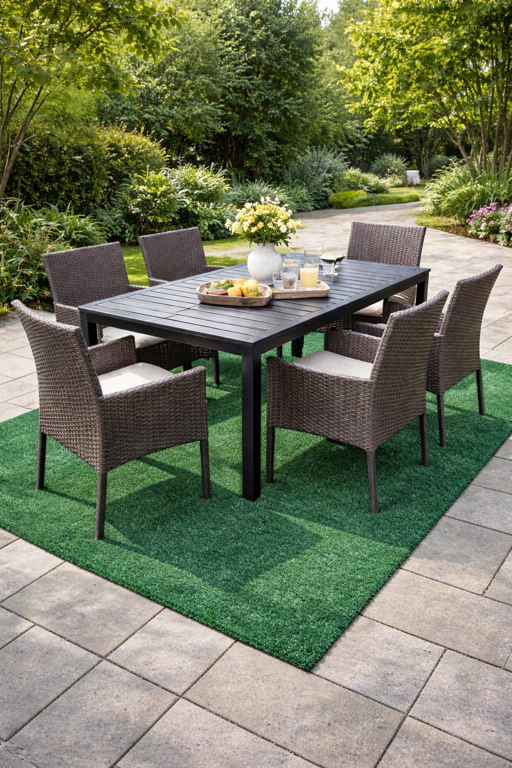Erba Sintetica Made in Italy 7mm – Tappeto Prato Artificiale Drenante Antiscivolo per Terrazzo, Balcone, Giardino e Esterni – Facile da Posare – Vari Formati (2 x 3 metri)