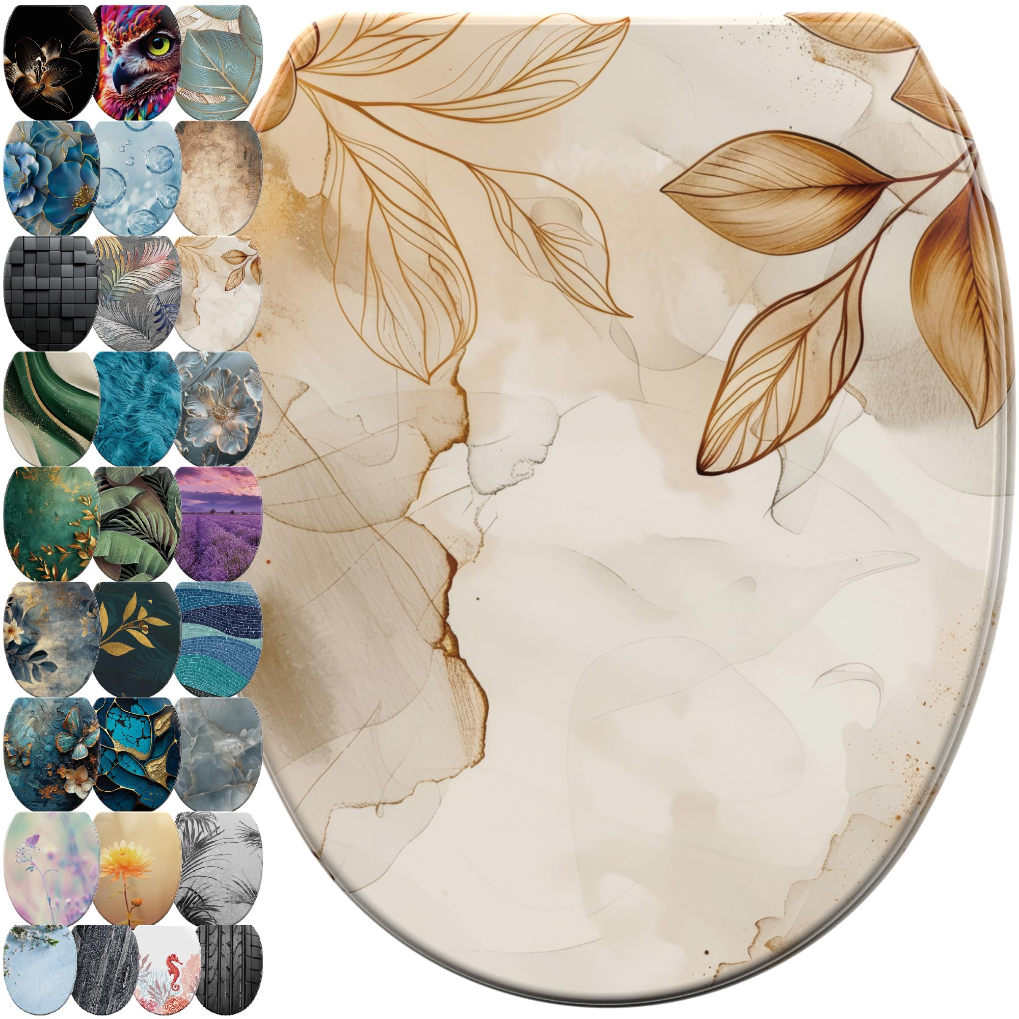 Sanilo WC Sitz mit Absenkautomatik & Schnellverschluss, Toilettendeckel per Knopfdruck abnehmbar, einfache Montage von oben (Faylora)