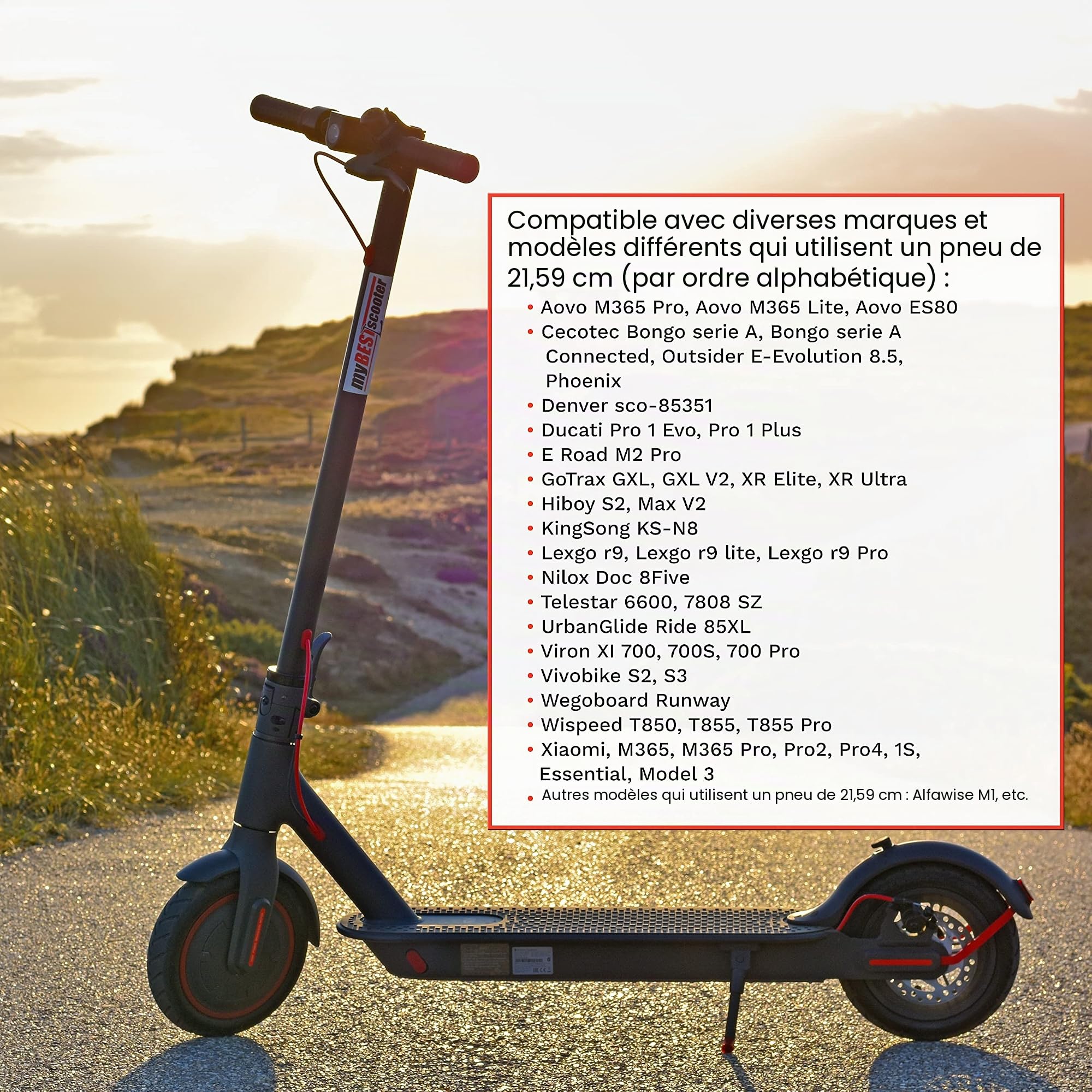 myBESTscooter - Pneu pneumatique en caoutchouc de 8,5 pouces CST pour trottinette électrique Xiaomi M365 1S 3 Essential Pro 2 (Deux pneus)