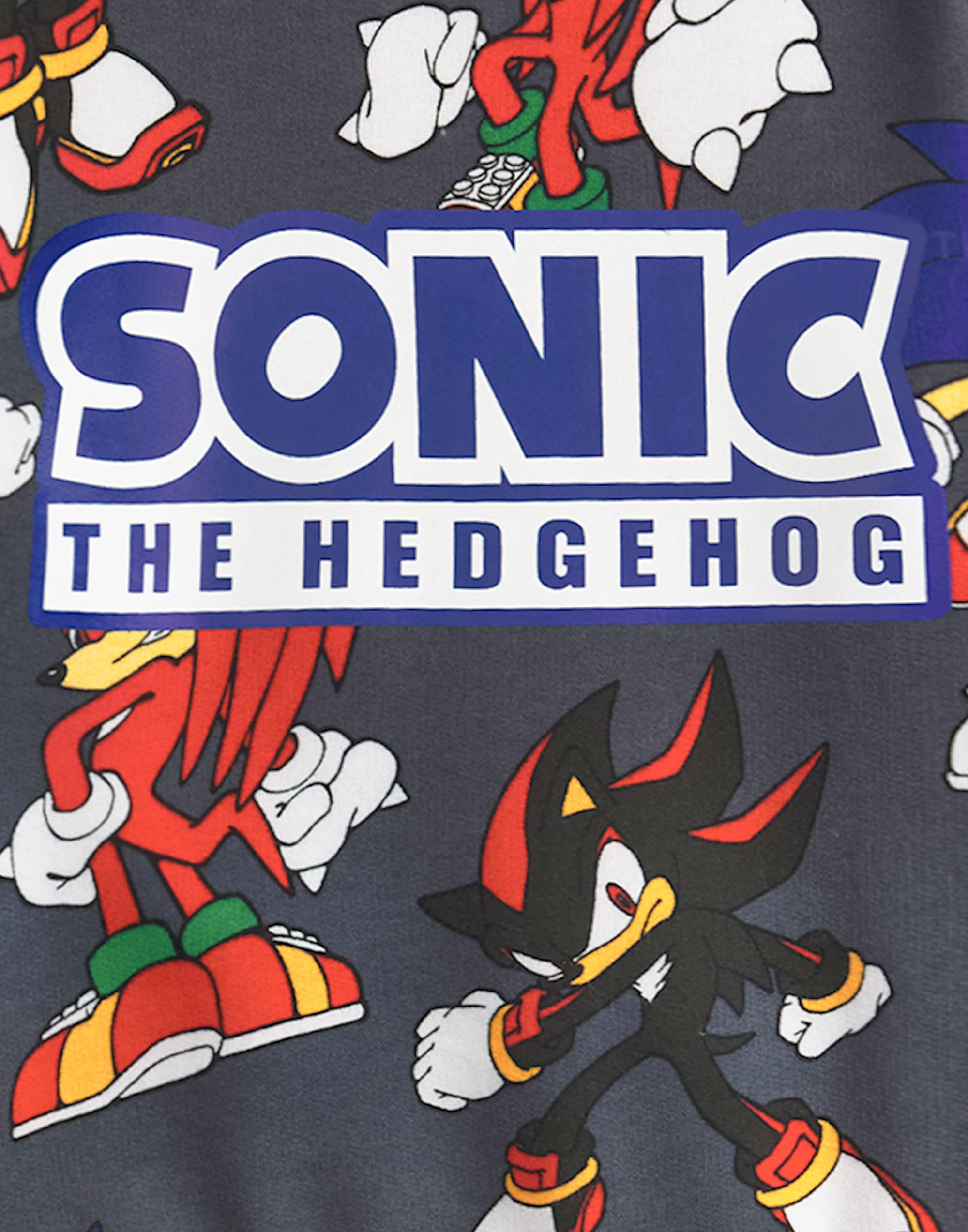 Sonic The Hedgehog Zestaw bluz i spodenek chłopięcych | Dziecięcy sweter z graficznym nadrukiem na całej powierzchni i dopasowanymi spodniami | Strój odzieżowy Shadow Knuckles dla graczy