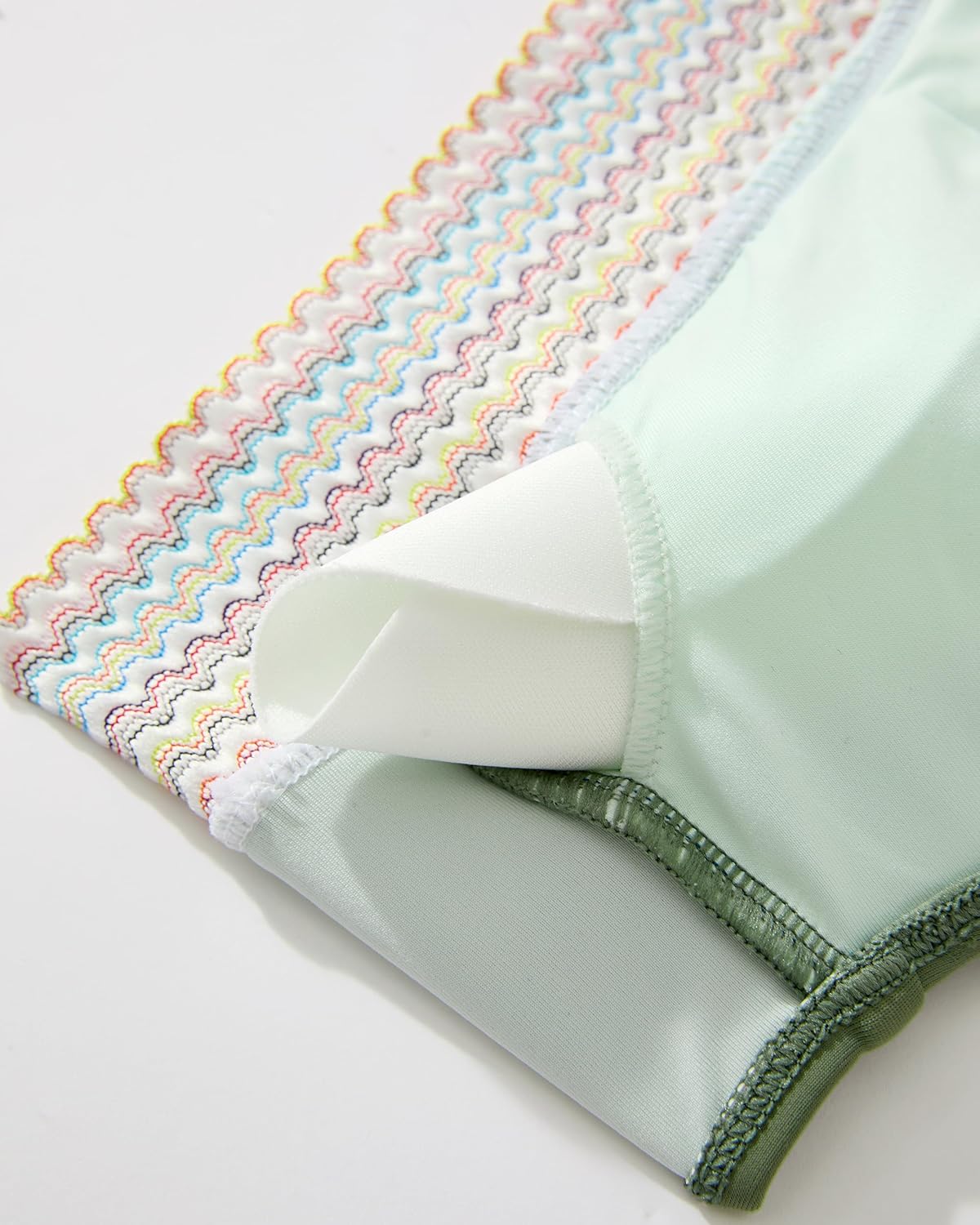 RXRXCOCO Mesh High Waisted Bikini Sets for Women Tummy Control Bathing Suits Color Block Two Piece Swimsuits with Skirt - Image 7