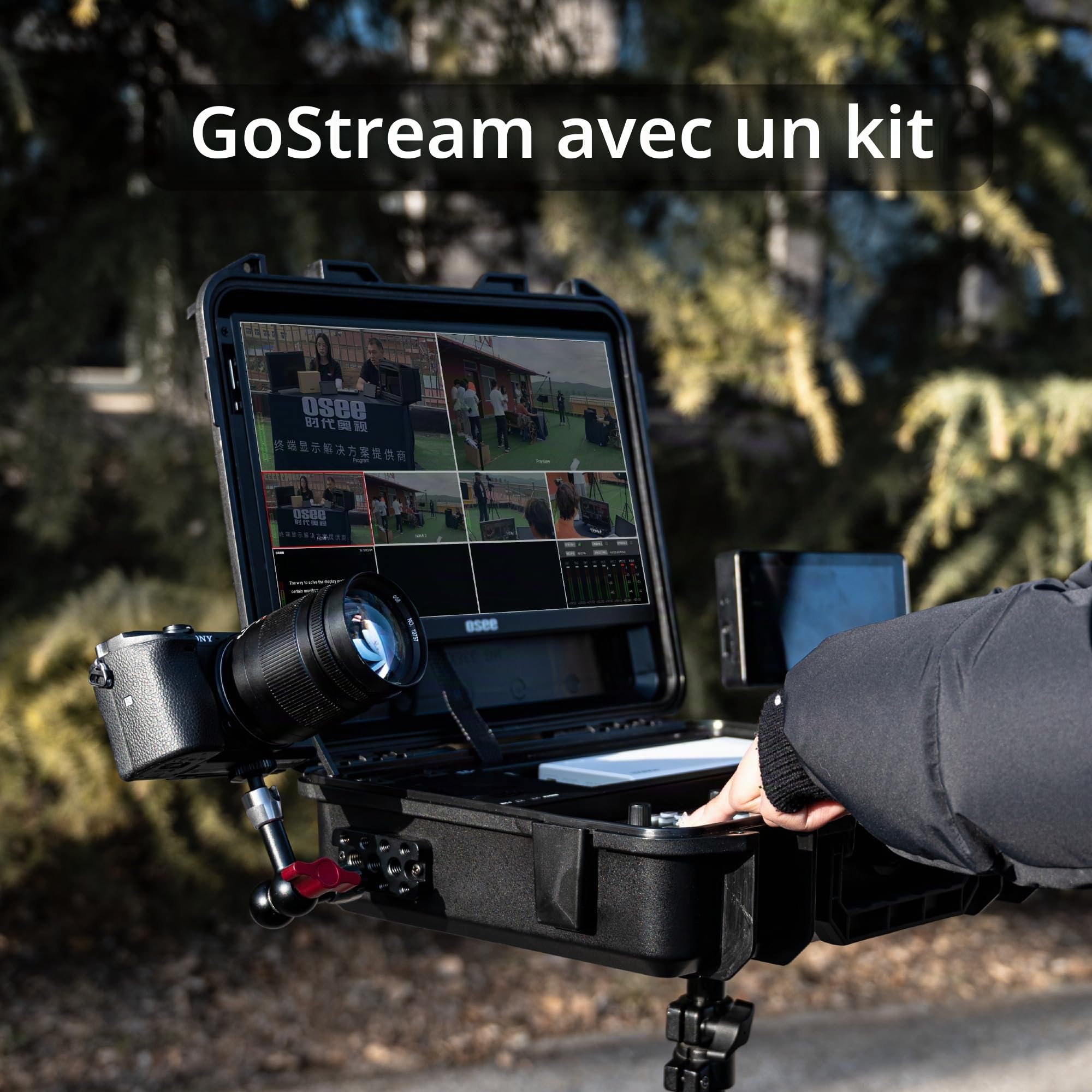 Osee GoStream Deck Kit, Mixeur 4xHDMI Écran 14 Pouces & Mallette Transport
