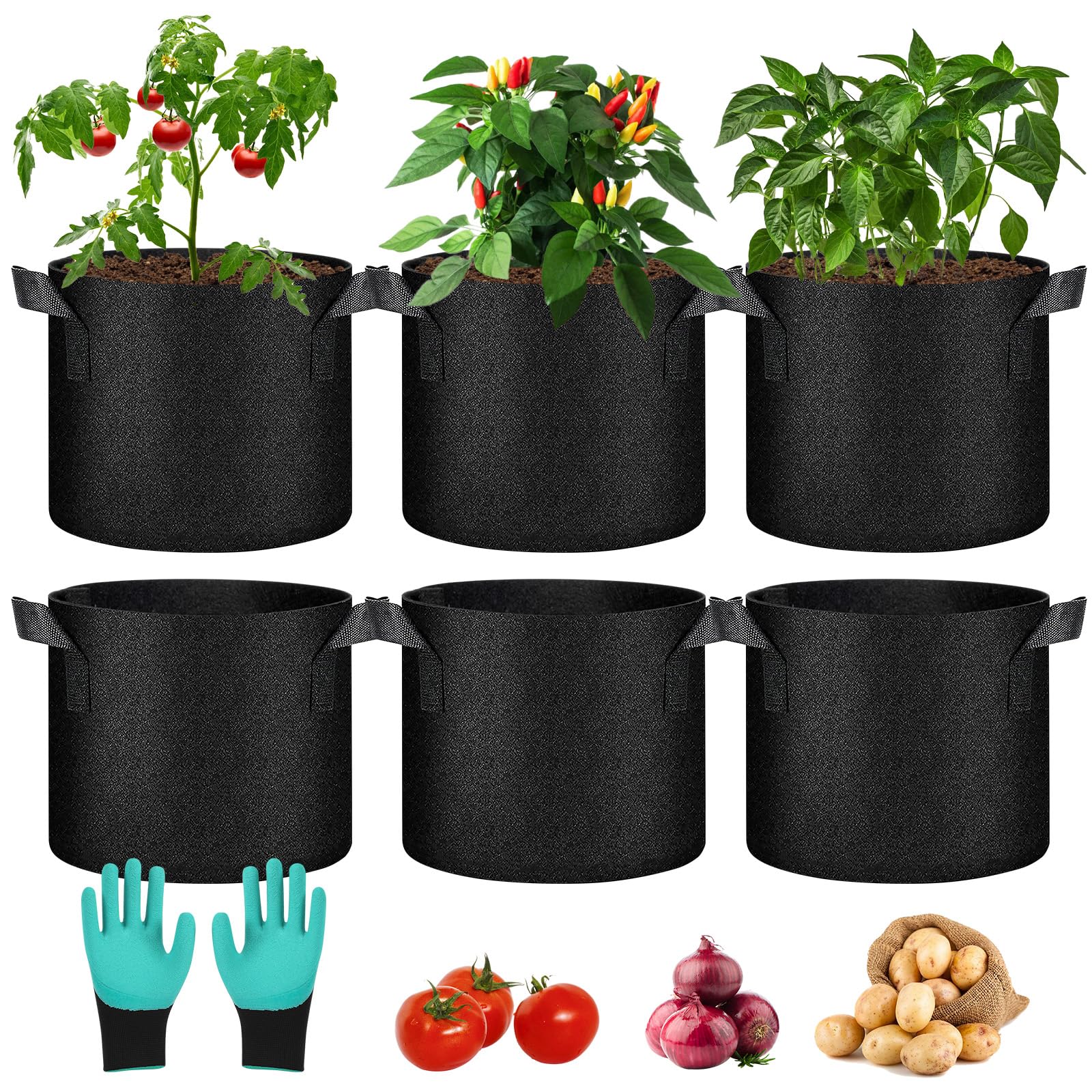 2 pezzi sacchetti per coltivazione di fragole 3 galloni verticale fiore borsa per erbe fioriera riutilizzabile con 12 fori cesto per piante non tessuto vaso per piantare  15