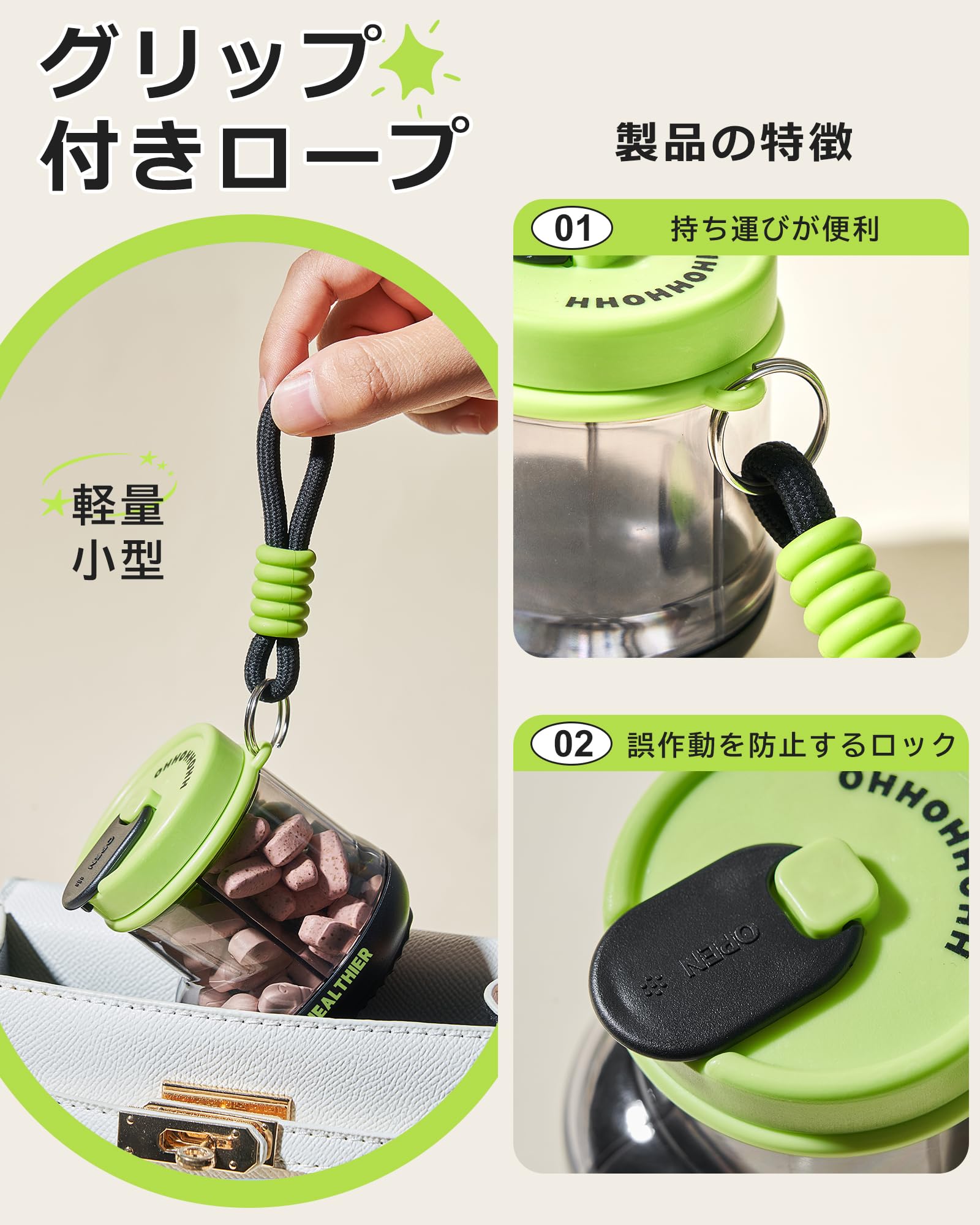 Amazon.co.jp: ピルケース 薬ケース 4分割 回転式 携帯用 おしゃれ