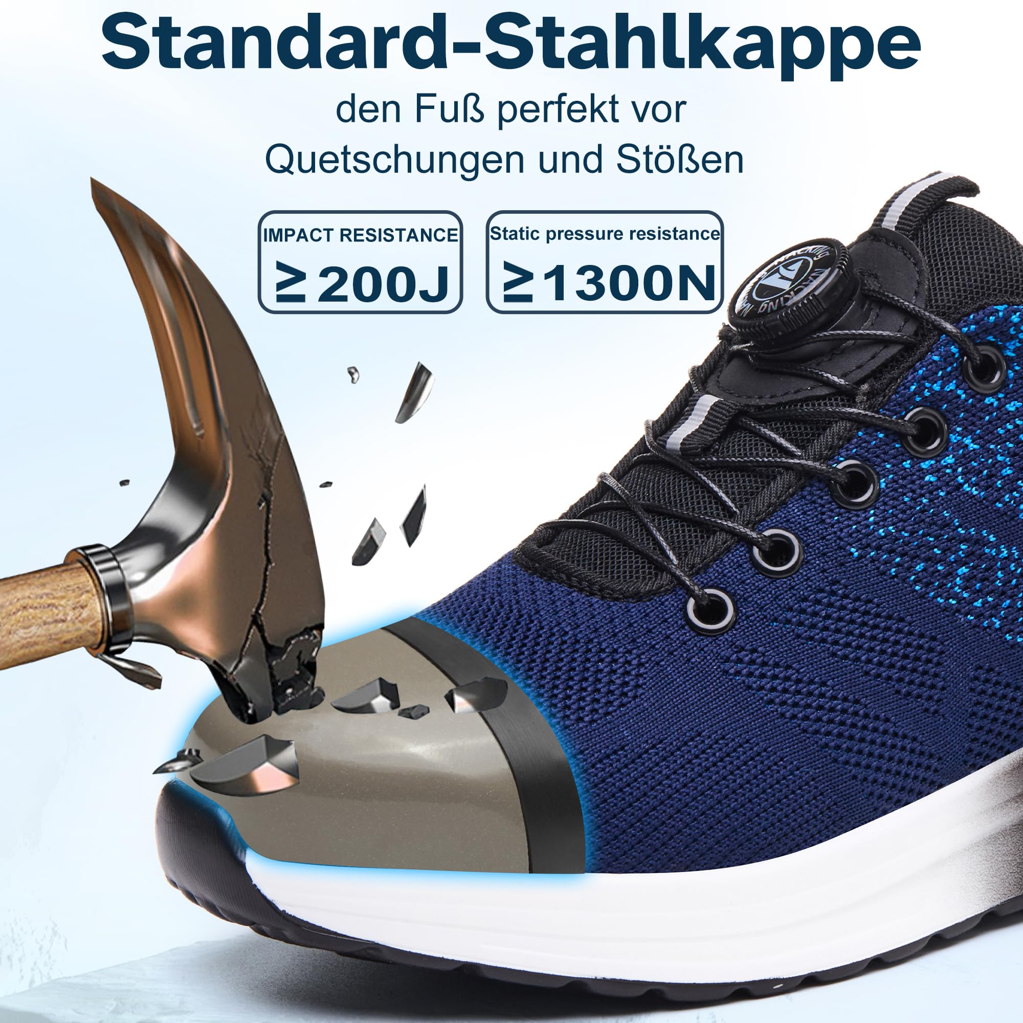 Zapatos de Seguridad para Hombre Mujer Ligero Zapatillas de Seguridad Transpirable Zapatos de Trabajo con Punteras de Acero Antideslizantes Calzado Trabajo Comodo