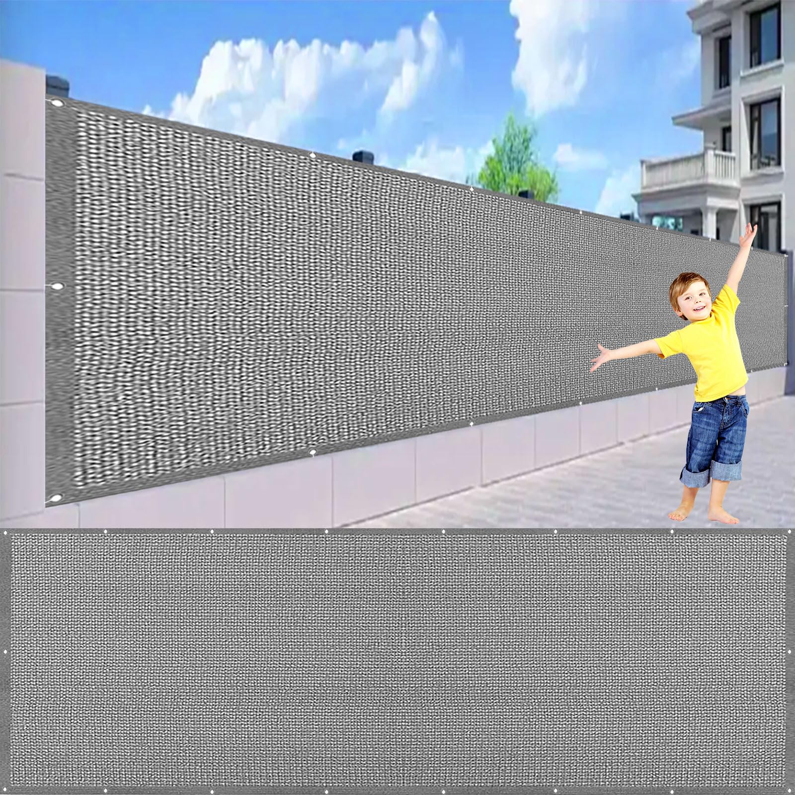 Brise vue balcon occultant gris clair pour stopper les regards du voisin