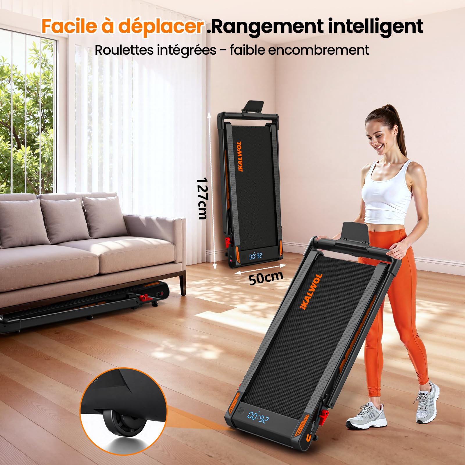Tapis de Course, 6 en 1 Tapis de Marche Pliable avec Enceinte Bluetooth – Inclinaison 10%, Moteur Silencieux 3,0 CV, 12 KM/H, 12 Programmes, APP & Télécommande, Charge 160 kg – pour Maison & Bureau
