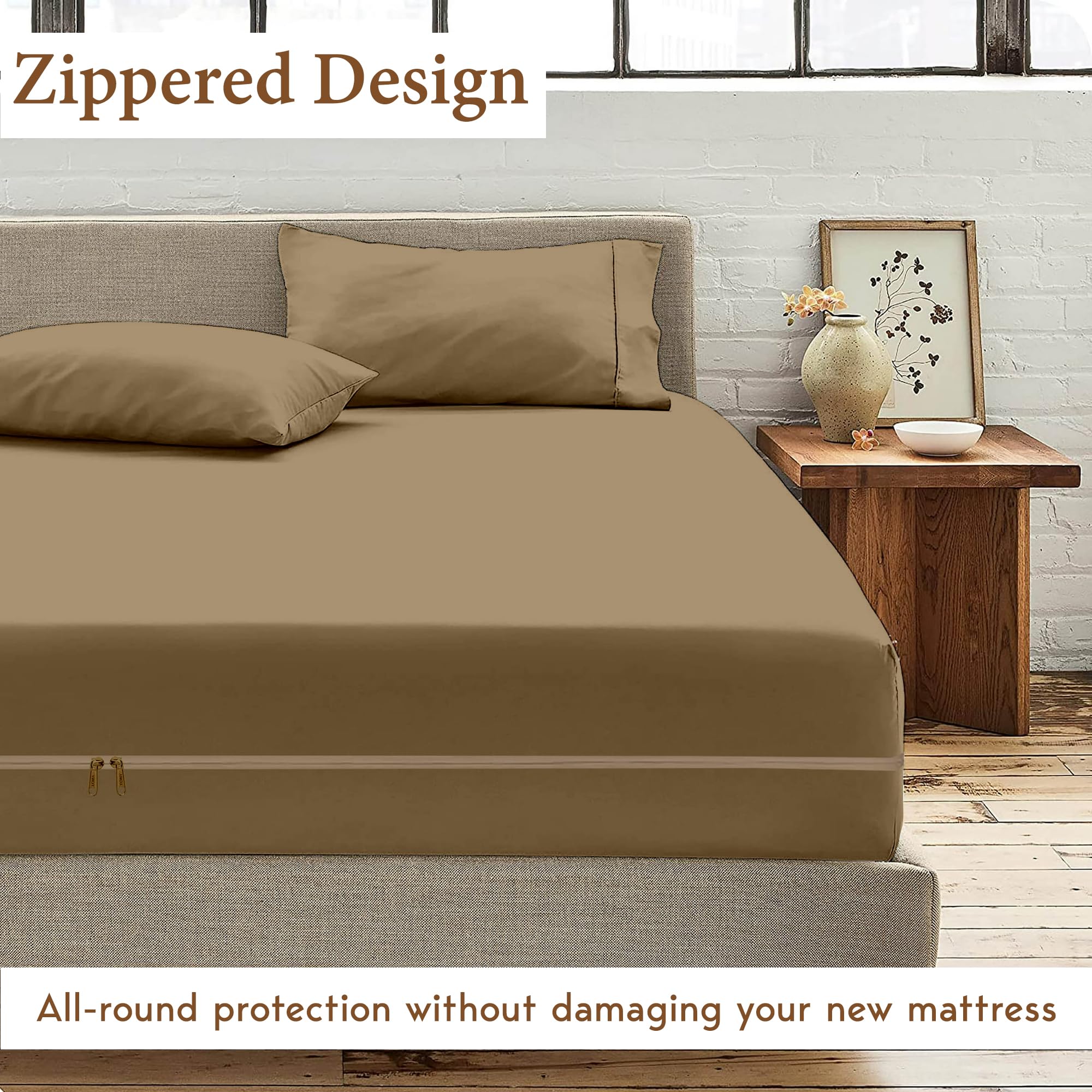 Amazon.com: Threadinbox Luxury Zipper 1 pc Fitted Sheet Queen Size