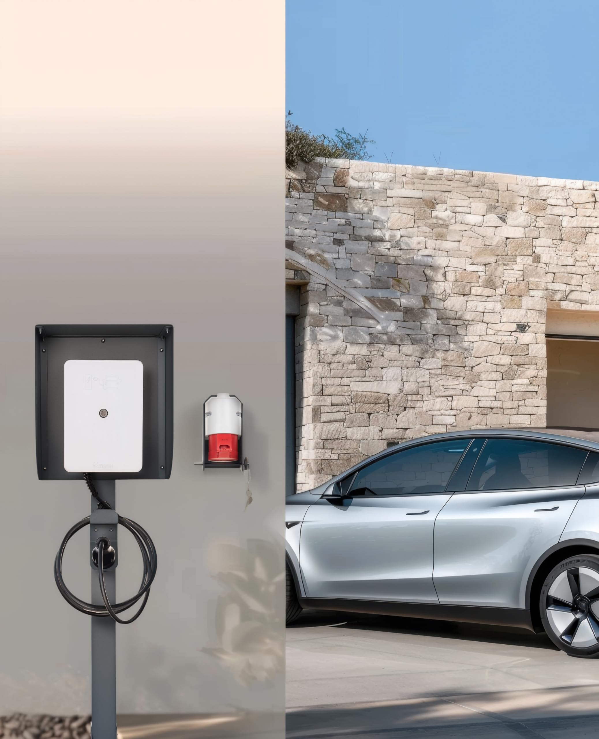 CEE Steckdose abschließbar – Industriesteckdose mit Aluminium-Gehäuse & Vorhängeschloss – Wandmontage (22 kW (400 V, 32 A, 3-phasig))