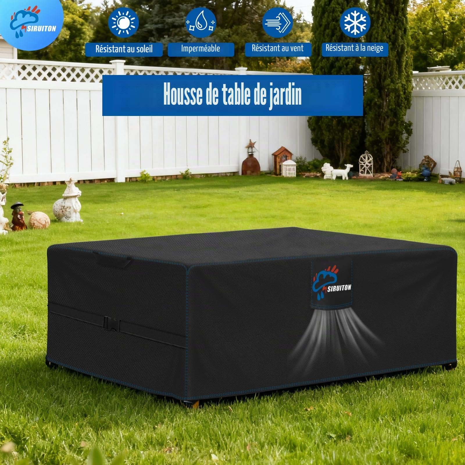 SIRUITON Housse Salon de Jardin 300x250x100cm,Imperméable en Oxford 520D