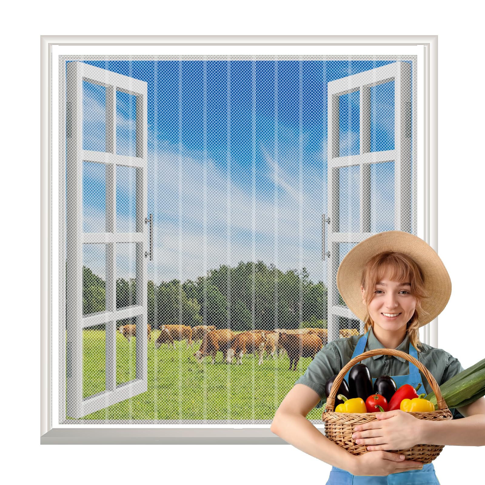 Moustiquaire pour fenetre auto-adhésif en maille anti moustique 75x150cm