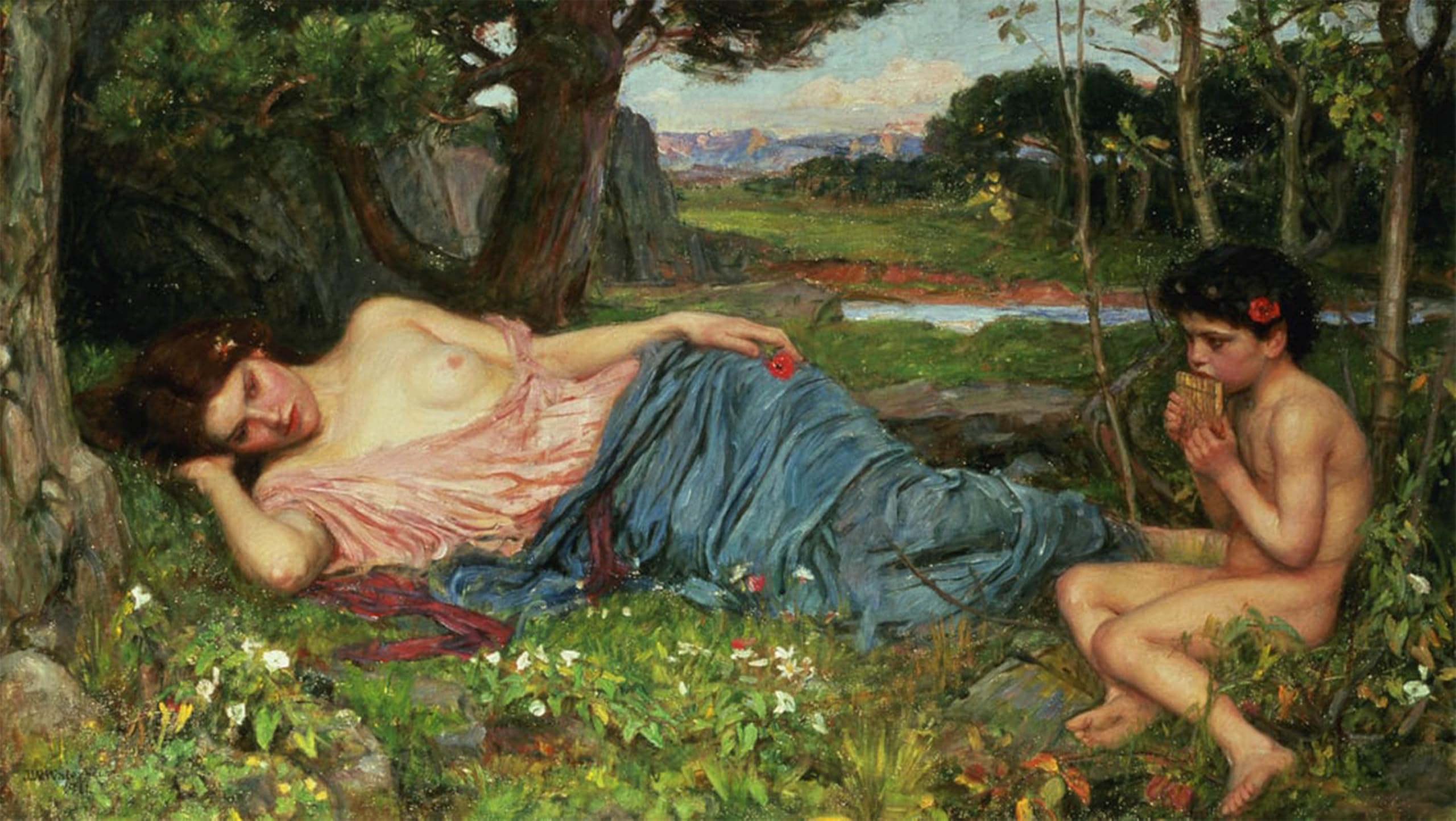 SERENDIPITP Retro Picture Poster Wall Art Pictures Painting the Bouquet by John William Waterhouse Wall Art Canvas Print for Wall Decor 60x90cm