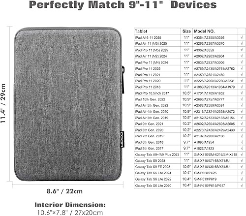 Vista 89 de MoKo Funda para tablet de 12.9 pulgadas para iPad Pro M4 y Air M2 2024, iPad Pro 12.9 M2 y M1, Galaxy Tab S8+/S9+ 12.4, bolsa de poliéster claro