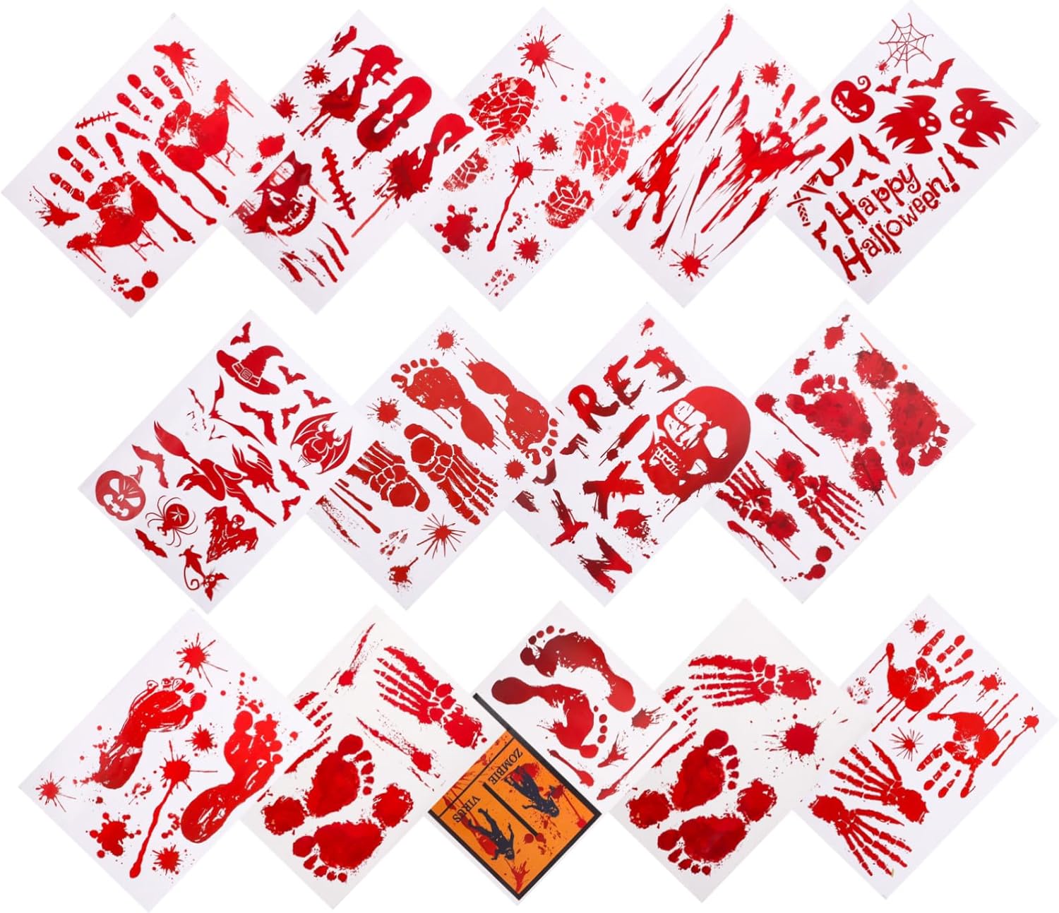 ULDIGI 14 Sheets Halloween Stickers Halloween Window Cling