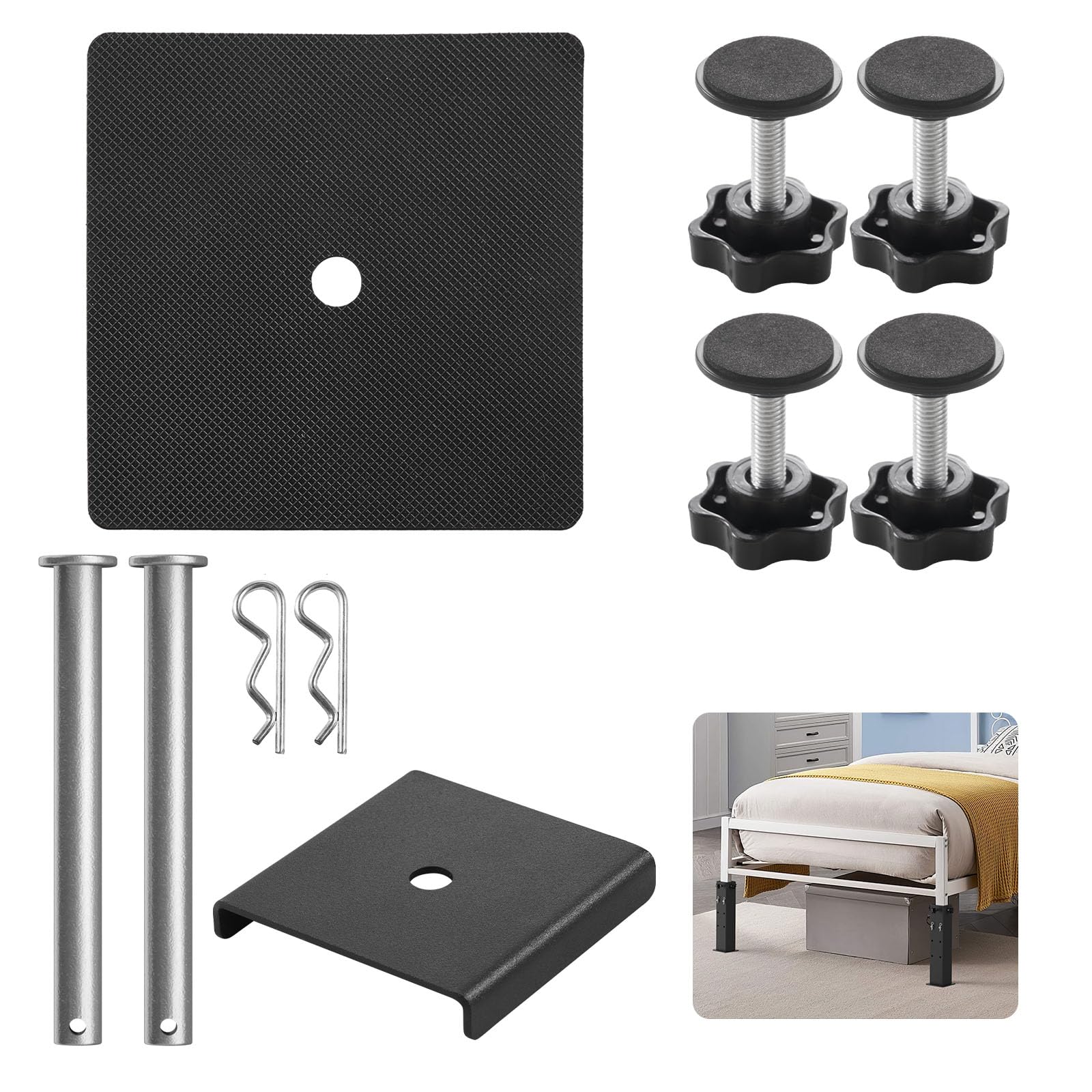 Accesorios para elevadores de cama y soportes estables de muebles en color negro