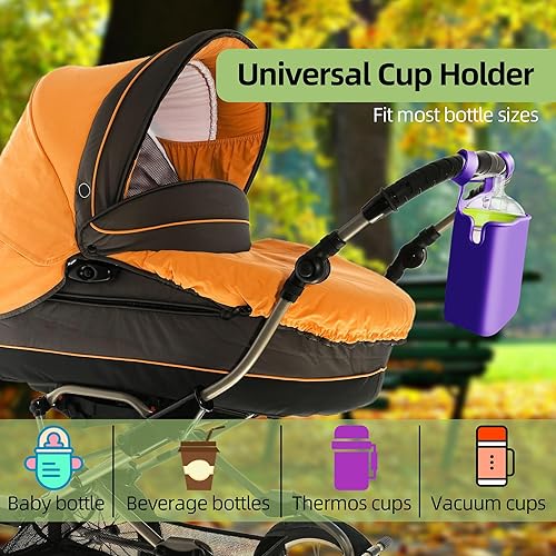 Miniatura 3 de Portavasos universal para cochecito, 3 piezas de silicona para scooter, soporte para botella de agua para bicicleta, soporte extraíble para botella,