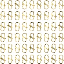 INDIKONB Jewellery Making S Hook | Brass Metal S Hooks for Necklace and Jewellery Making Material | Hooks for Hanging and DIY Jewelry Findings (100 Pcs Gold)