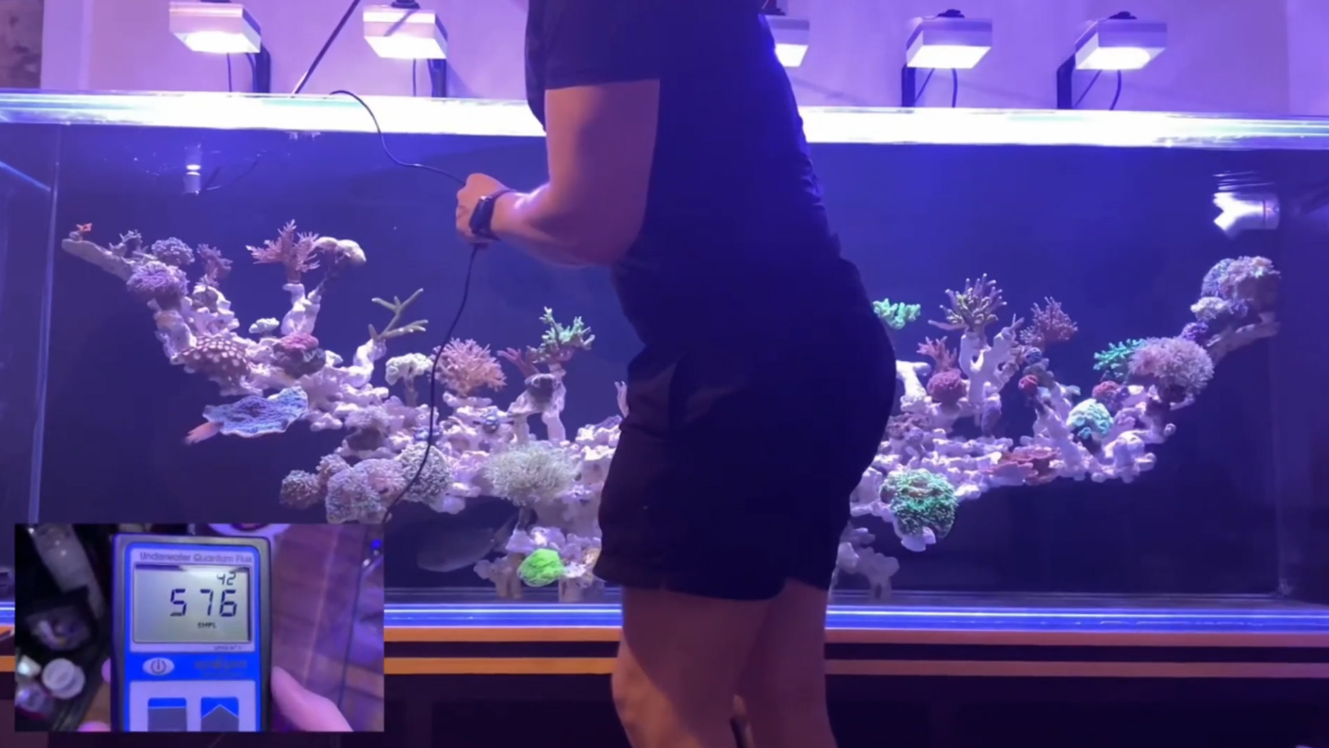Image of Popbloom RL90 Aquarium LED Reef Light 100W, Smart-APP Control Full Spectrum Marine LED for Saltwater Coral Fish Tanks (White, V2 Arm Kit)