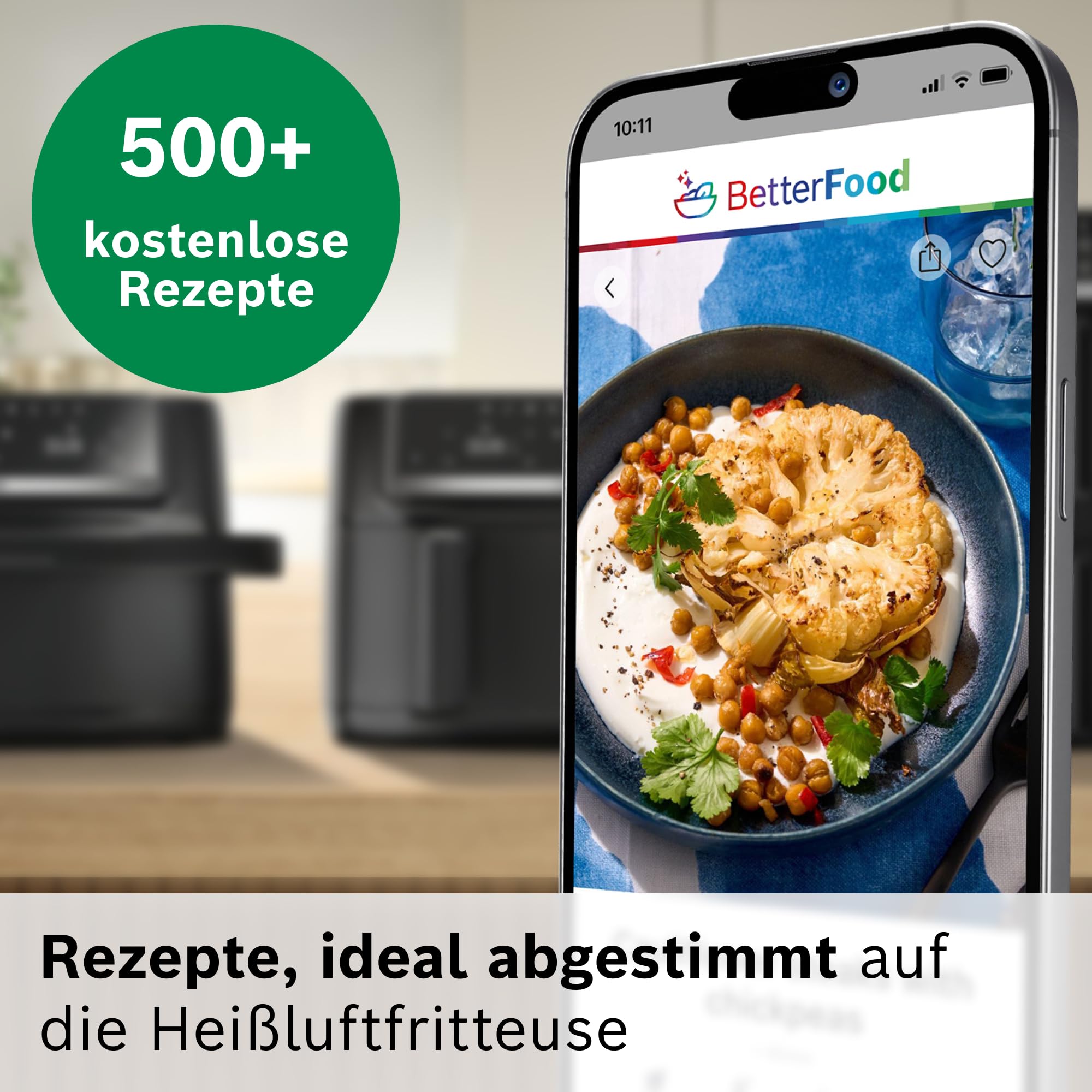 Bosch Serie 6 XXL Heißluftfritteuse, 12 L Doppelkammer, platzsparend, 6 Programme, PFAS frei, schwarz, AirFryer Serie 6, MAFD661B0