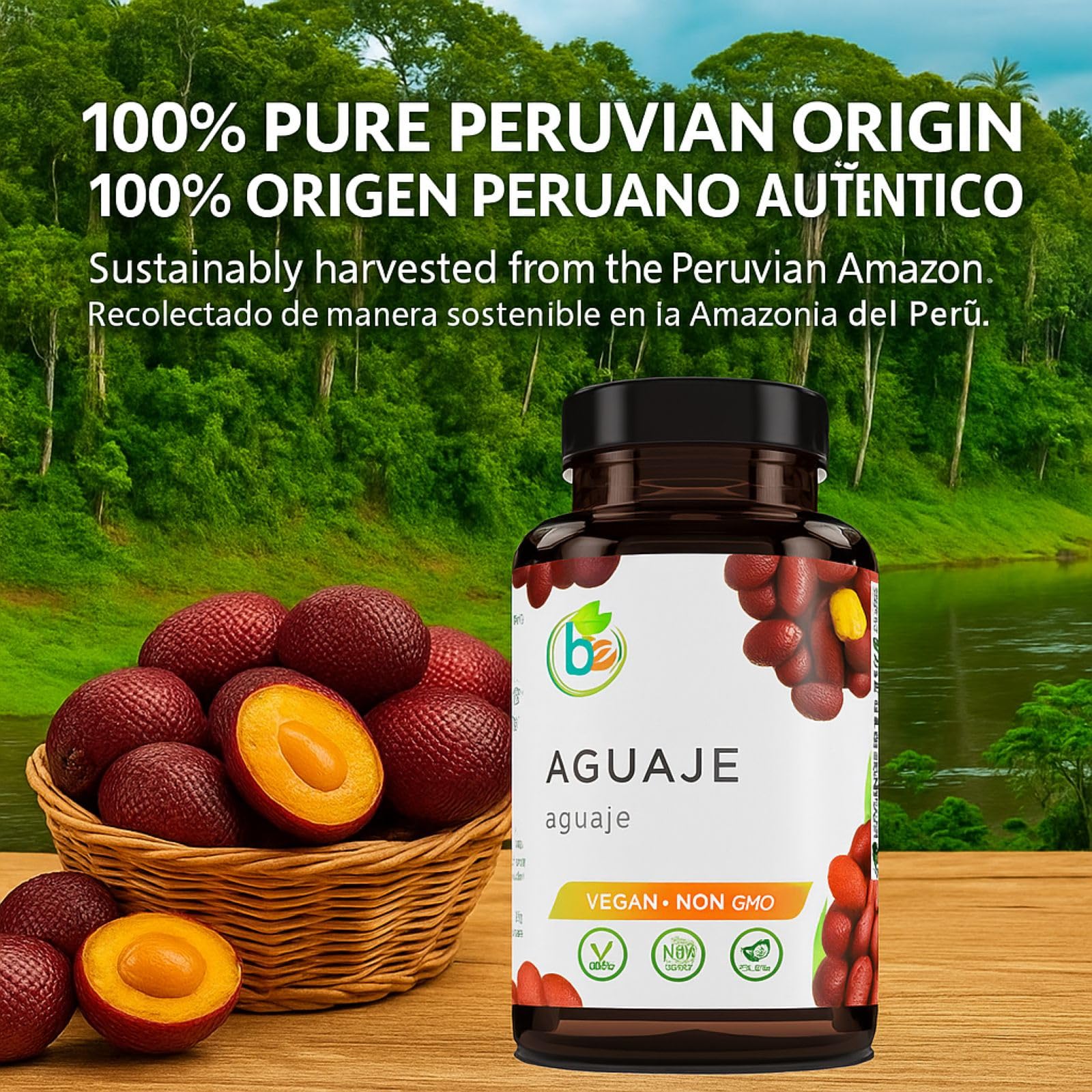 Aguaje Capsules – 90 Vegetable Capsules (1500 mg per Serving) – Peruvian Origin – Natural Female Health & Hormone Balance Support – Vegan, Non-GMO, Gluten-Free – 100% Authentic – by BexpertsUSA — Amazon image 6