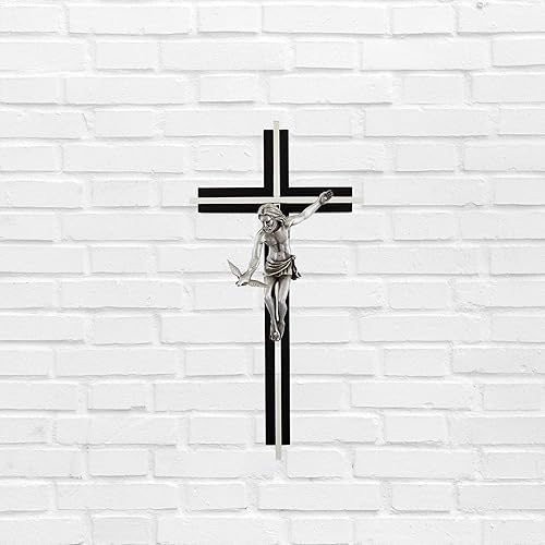 Miniatura 3 de Needzo Crucifijo de madera Gift of the Spirit, cruz de pared colgante para decoración católica para cocina, sala de estar, dormitorio, madera negra,