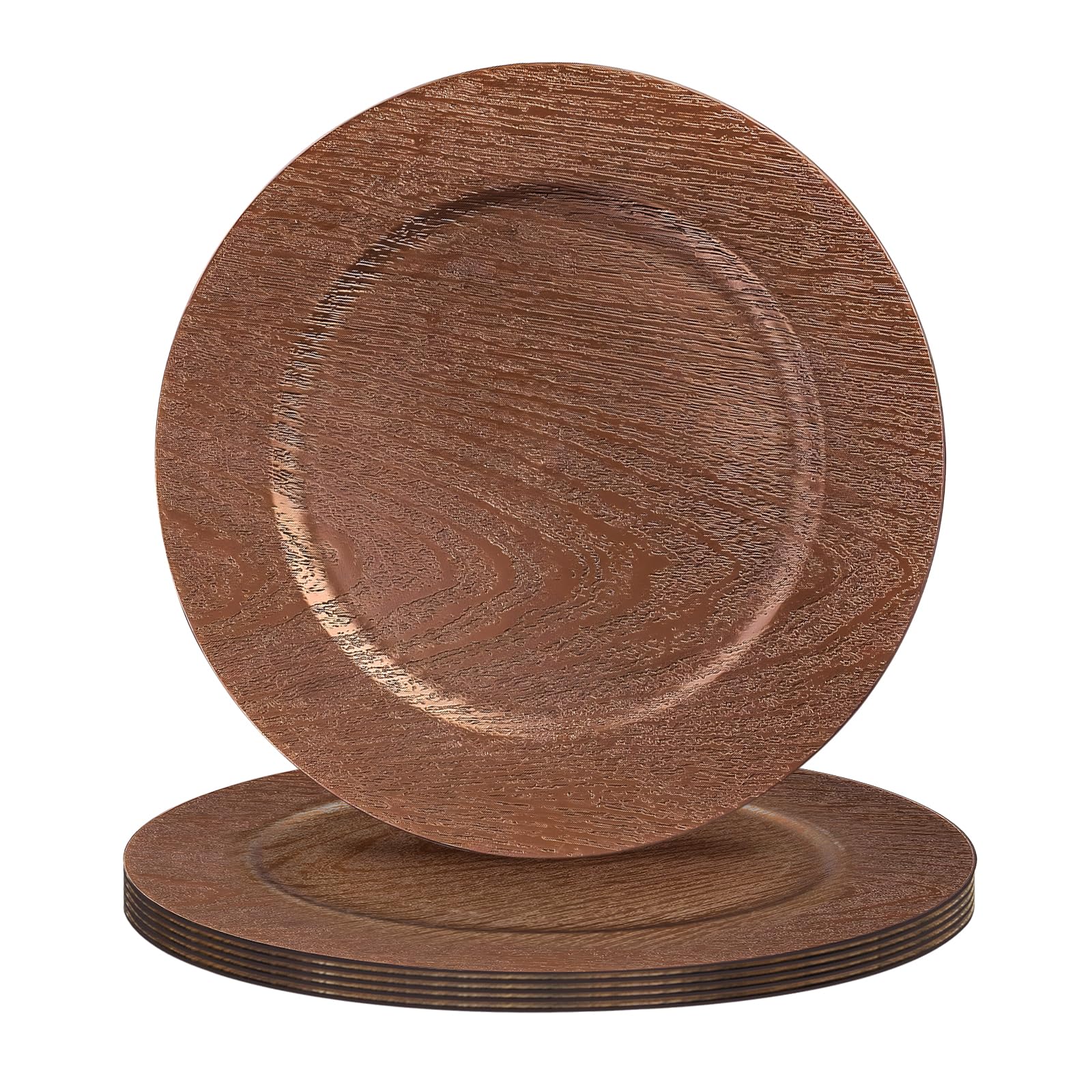 Snapklik.com : Round Charger Plates Set Of 6, 13 Inch Brown Charger For ...