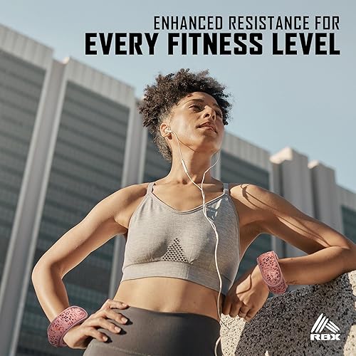 Miniatura 5 de RBX Juego de pesas para muñeca y tobillo (2 libras1 libra cada uno), ajuste cómodo ajustable para entrenamiento y tonificación