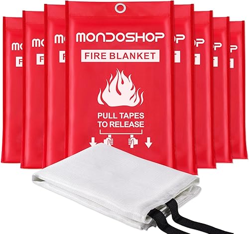 Mondoshop - Manta ignífuga de emergencia para parrilla de campamento - Mantas ignífugas para cocina del hogar - Manta ignífuga para picnic,