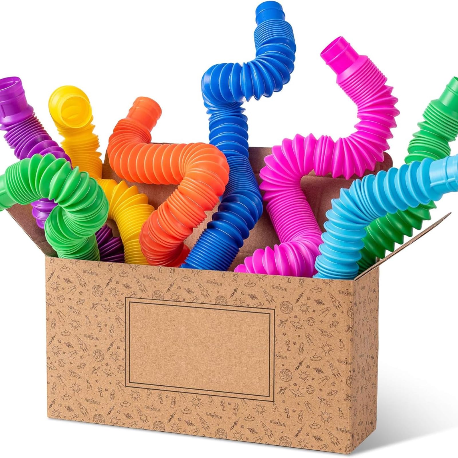 8 Pack Stocking Stuffers for Kids | Large Pop Tubes | Sensory Fidget Toys | Stocking Stuffers | Toddler Toys | Fostering Creative Learning & Imaginative Play | Stocking Stuffers for Toddlers 3+