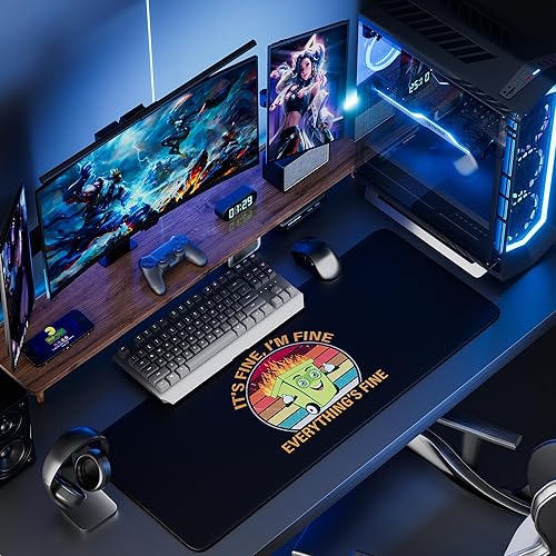 Miniatura 9 de Tapete de escritorio, alfombrilla grande para mouse de 35 x 15.6 x 0.12 pulgadas, XXL extendida para juegos, con base antideslizante, alfombrilla de