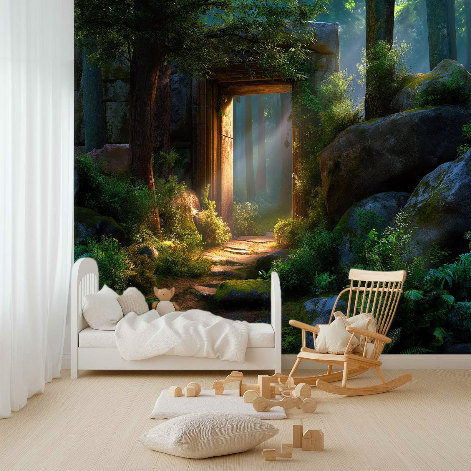 Fantazyjna tapeta z włókniny, 250 x 175 cm panoramiczna fototapeta na drzwi tajemniczy kamień do dekoracji ścian pokoju dorosłego dziecka, gigantyczny plakat ścienny niestandardowy 3D wielokolorowy