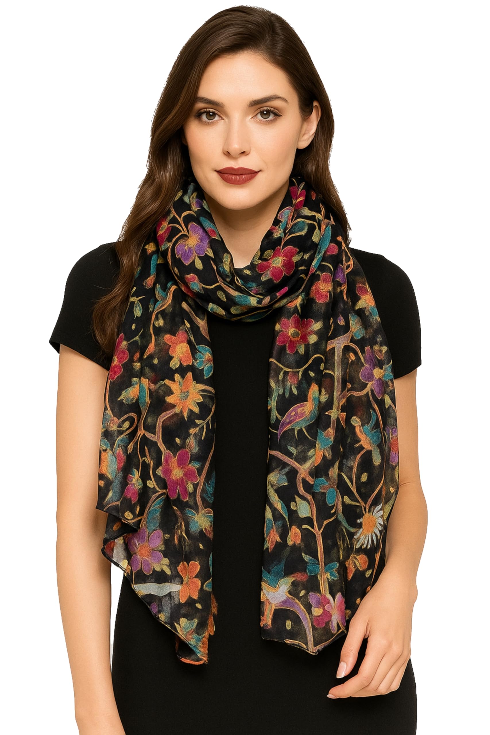 World Of Shawls Women's Black #1Ab New Celebrity Style Long Scarf Scarves Maxi Sarong Sale (Black #1Ab)