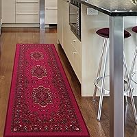 Vista 13 de Antep Rugs Alfombras Oriental - Alfombras tradicionales de 2 x 7 pies (antideslizante) de bajo perfil con parte trasera de goma para interiores Azul