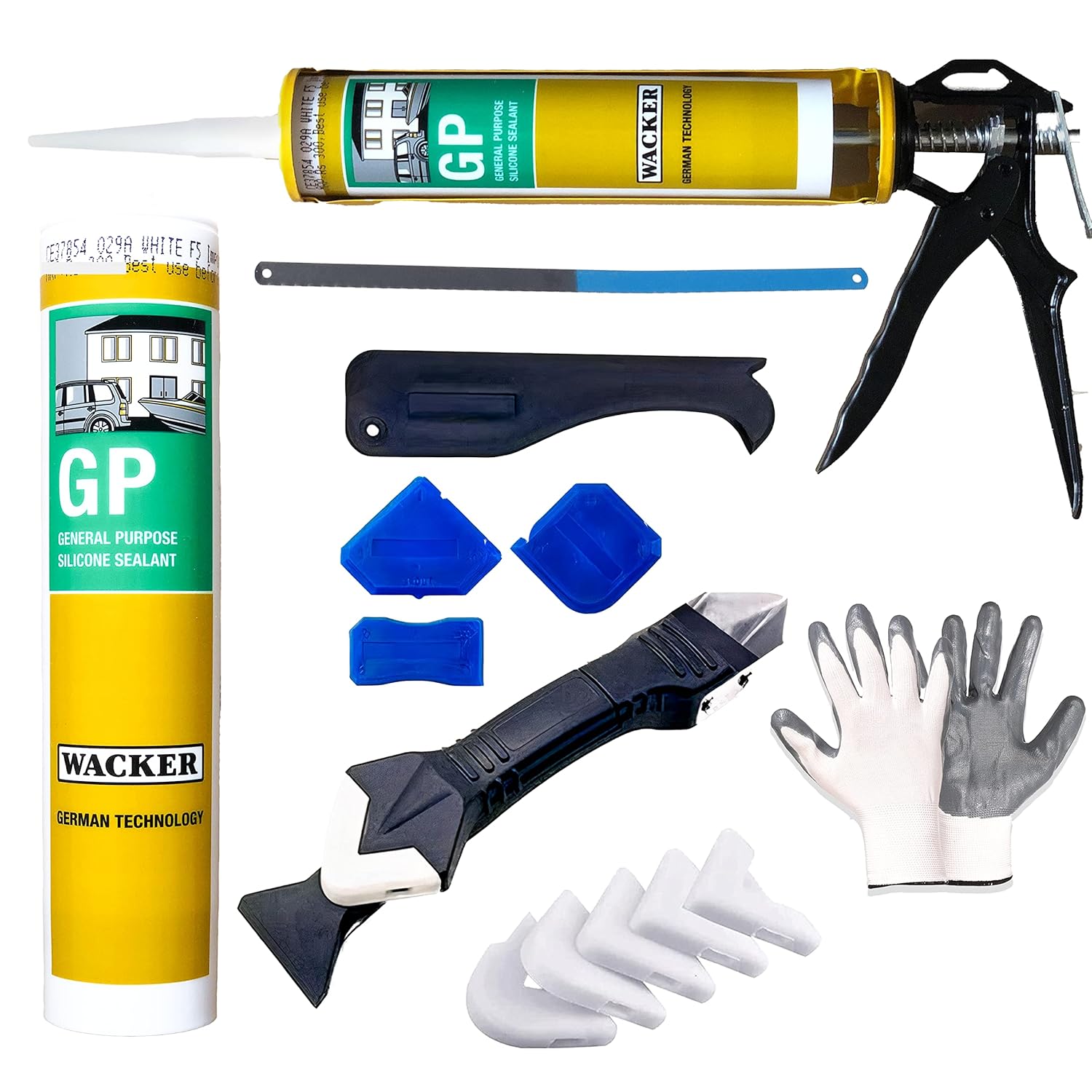 Wacker Black Silicone Sealant With Gun (10.1 oz Tube