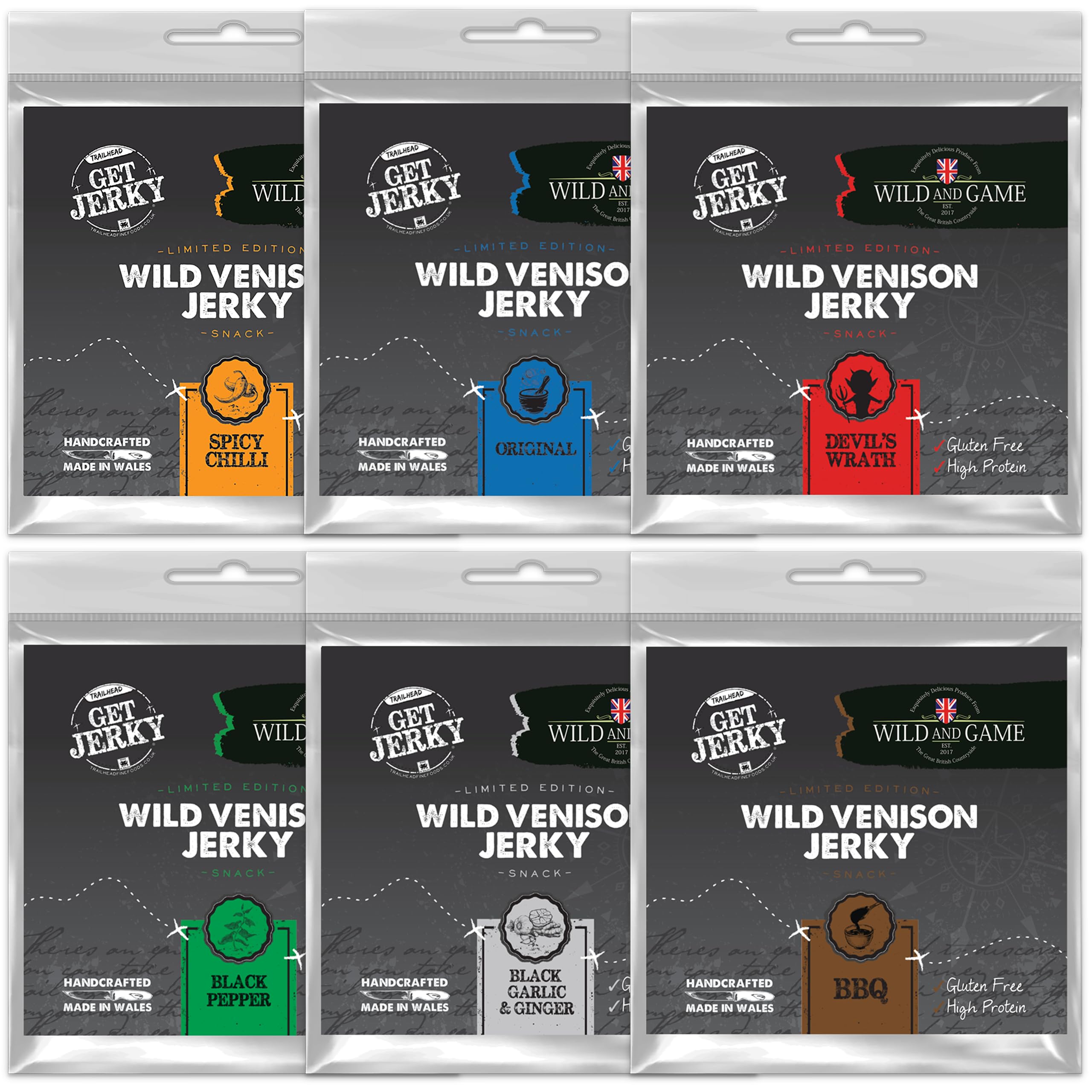 Buy Wild & Game Premium Venison Jerky Variety Pack 6 Unique