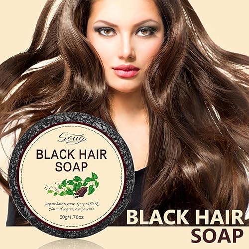 Miniatura 2 de Barra de champú reversible para cabello gris, 2 unidades de jabón negro para limpieza profunda del cuero cabelludo, barra de champú para cabello