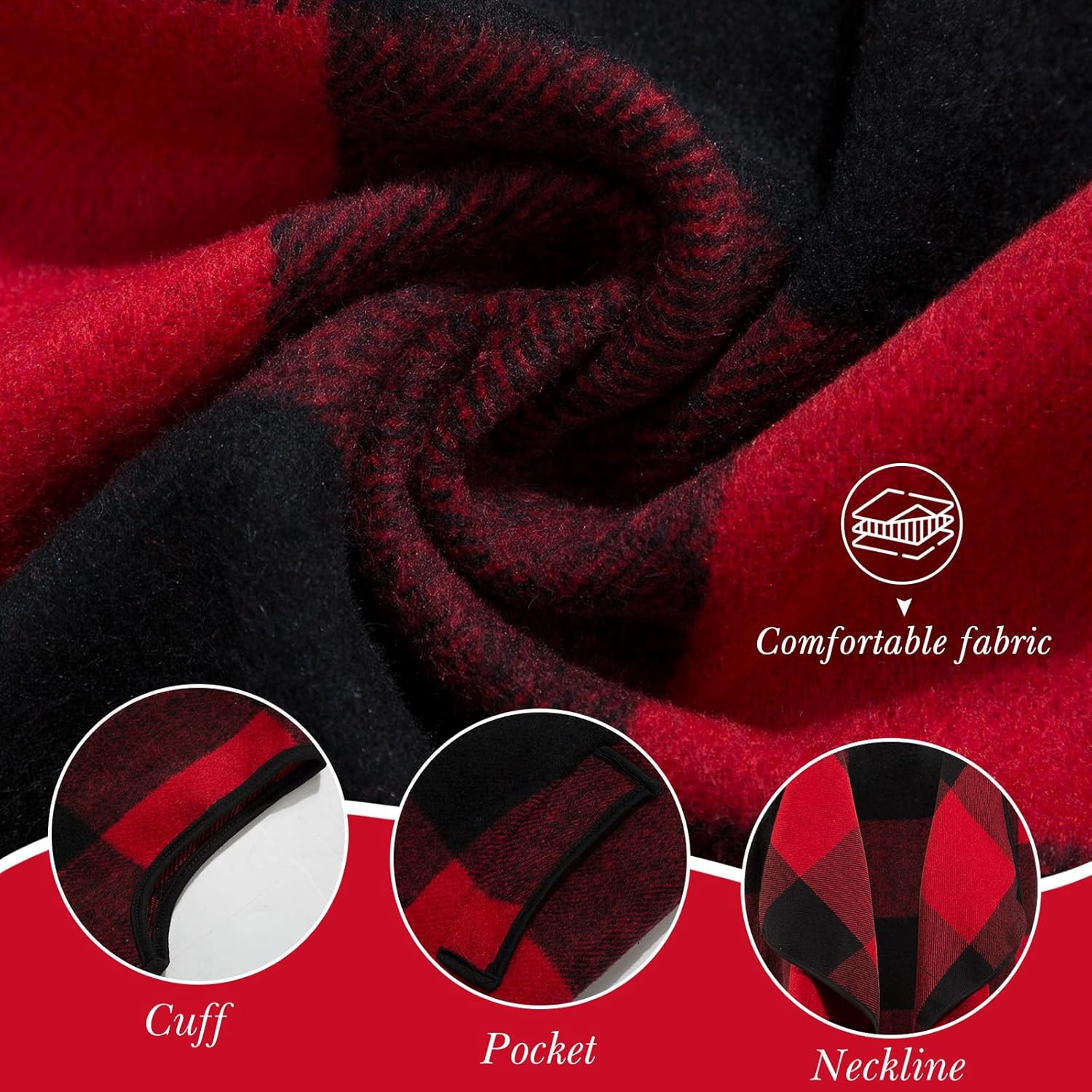 Women's Plaid Vest Casual Lapel Open Front Sleeveless Cardigan Jacket Coat with Pockets - Image 6