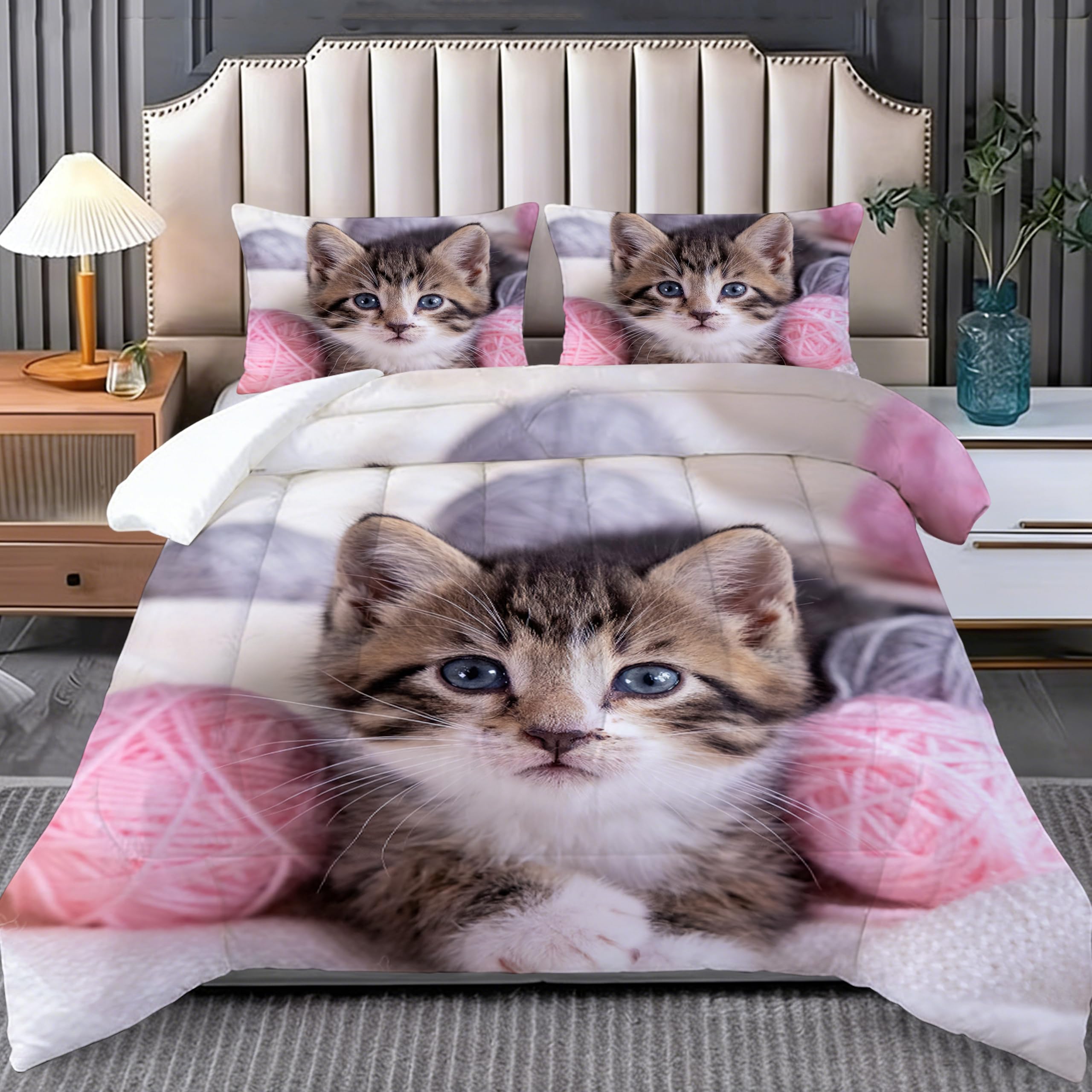 Bedding Bettdecke, Katze Druck Mikrofaser Ganzjahresdecke (C, 135x200cm)