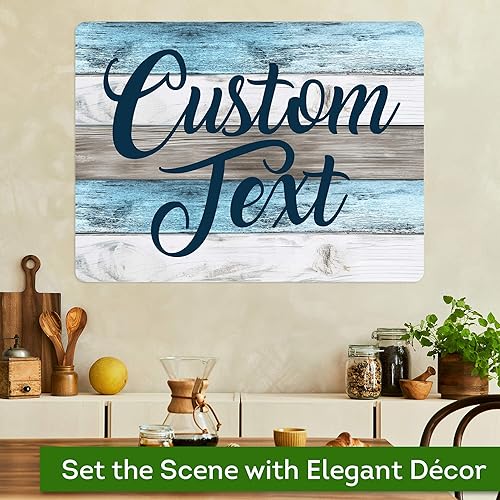 Miniatura 423 de My Sign Center - Letrero personalizado, 11 colores de fuente, 13 estilos de fuente, 4 opciones de agujero, 22 tamaños, 8 x 32 pulgadas, sin óxido,