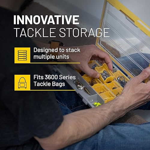 Miniatura 18 de Plano Edge 3700 - Caja de almacenamiento vertical de cebo y cebo espía, gris y amarillo, soporta hasta 52 cebos verticales, caja organizadora