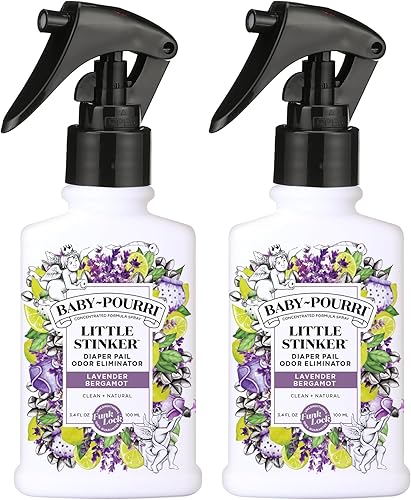 Miniatura 11 de Baby-Pourri Little Stinker Spray Desodorizante para Contenedor de Pañales, 3.4 Fl Oz, hasta 150 usos, ambientador de olores con aceites esenciales,