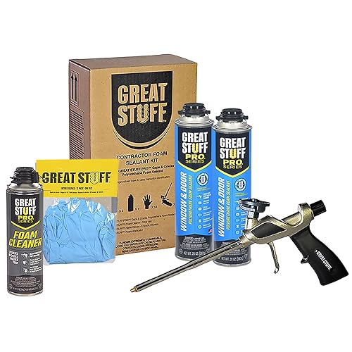 Great Stuff - Kit de sellador de espuma Great Stuff Pro para ventanas y puertas de 20 onzas pistola de espuma Great Stuff para hacer grandes